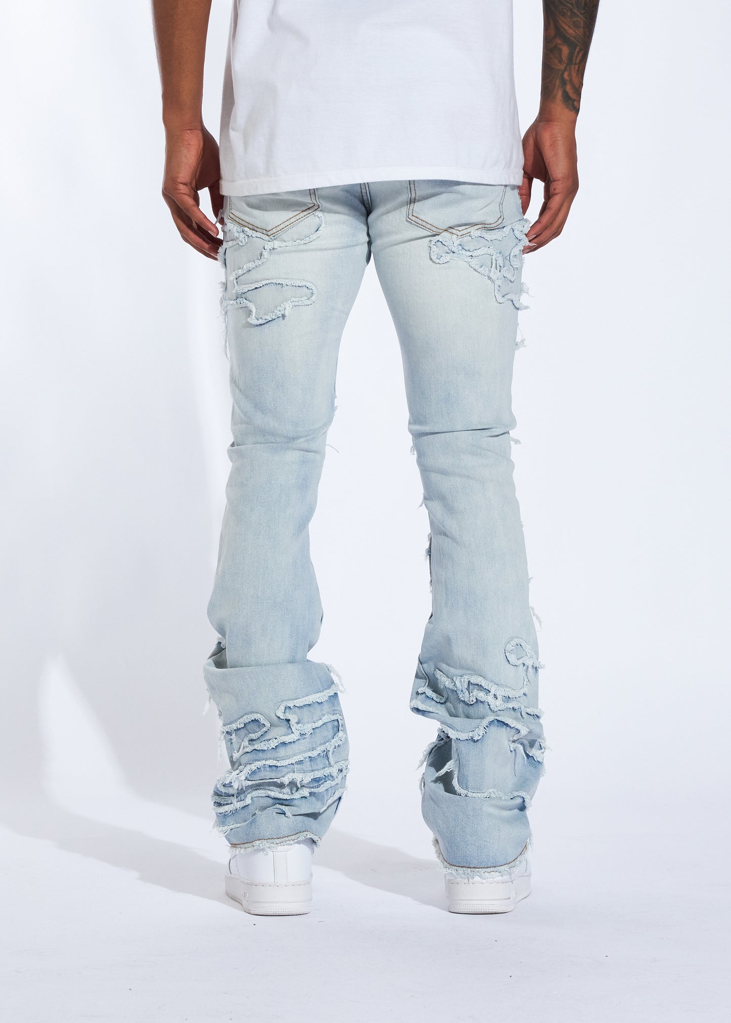 Raven Stacked Denim (Light Blue Distress)