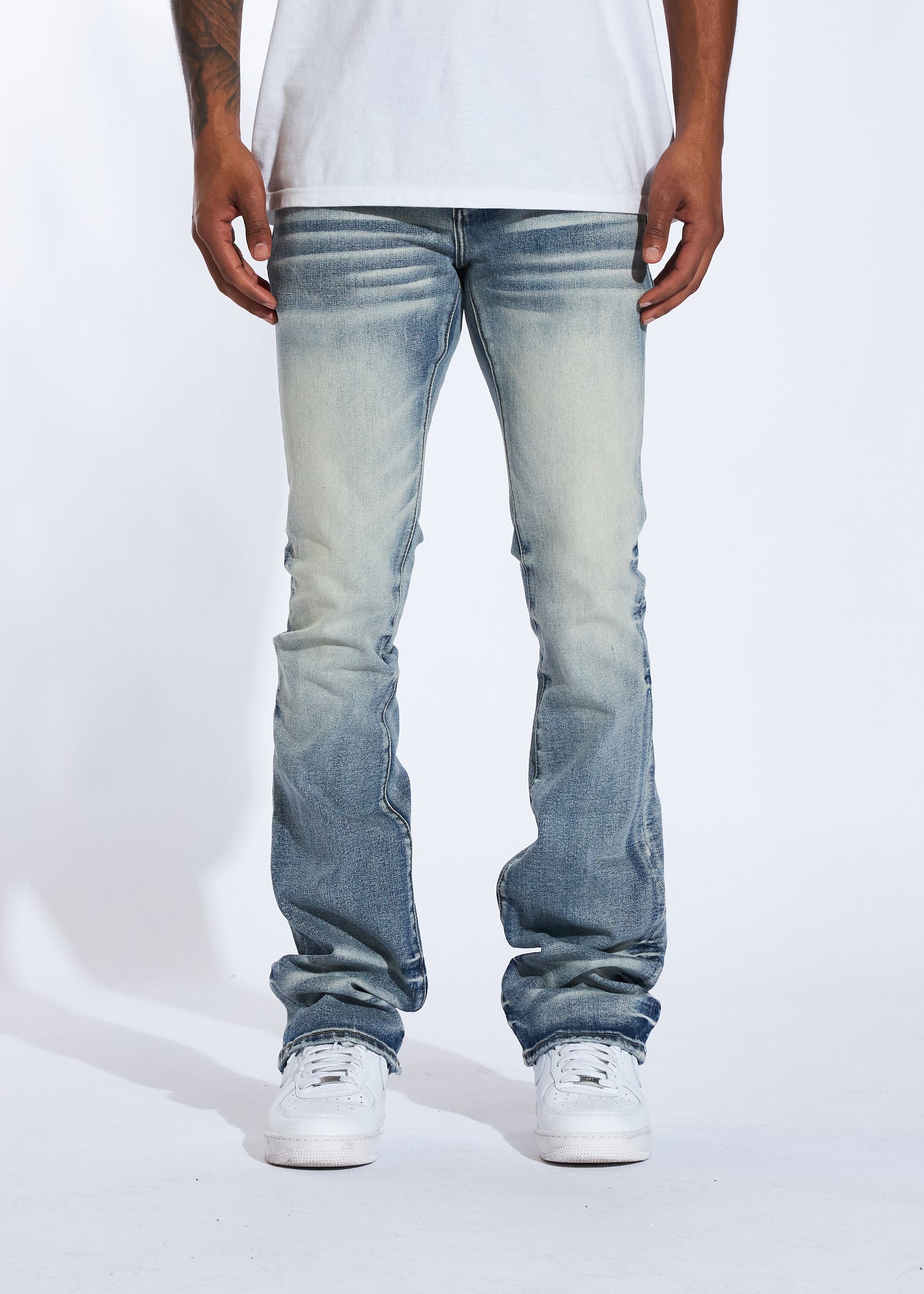 Sky Stacked Denim (Light Stone Wash)