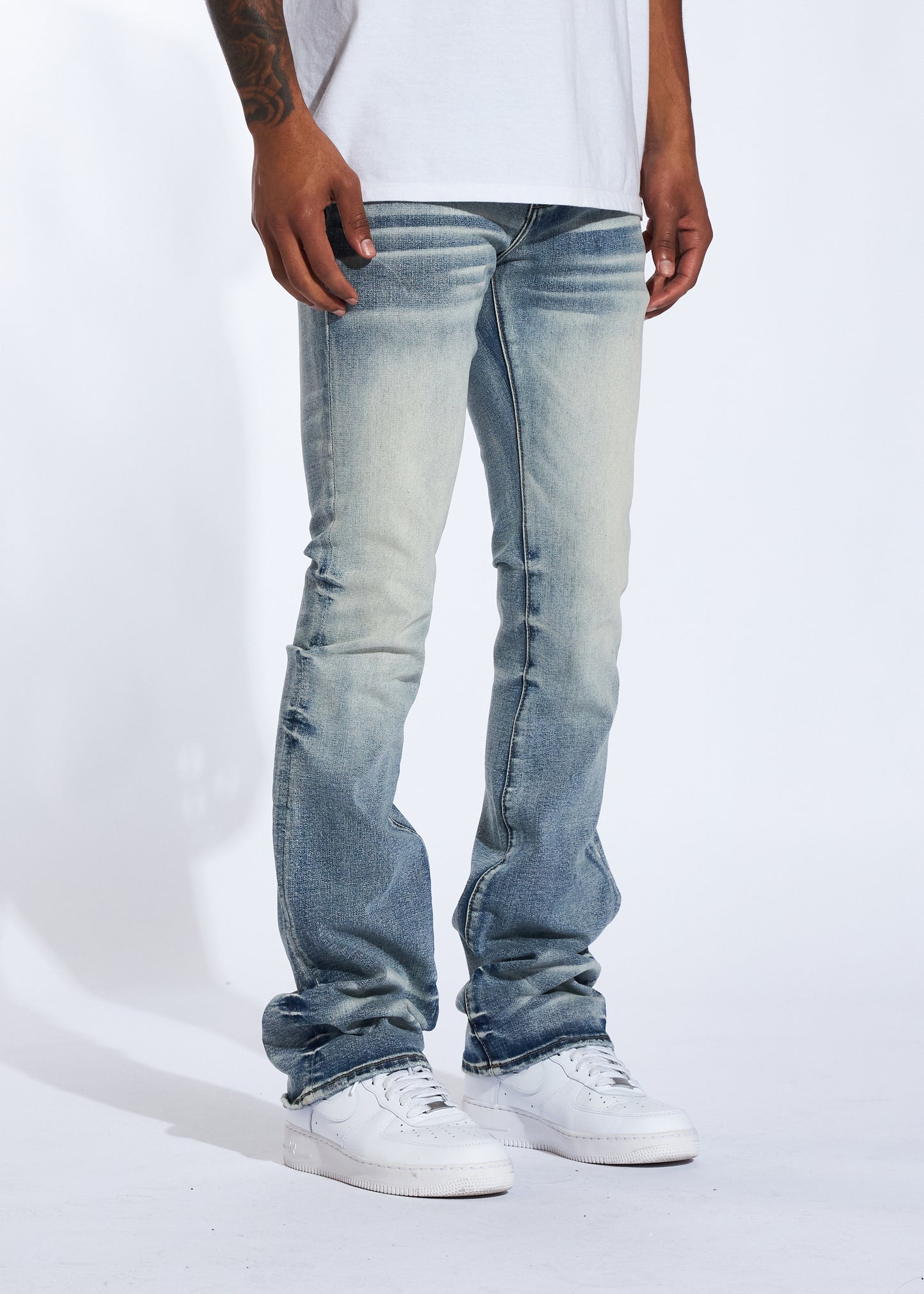 Sky Stacked Denim (Light Stone Wash)