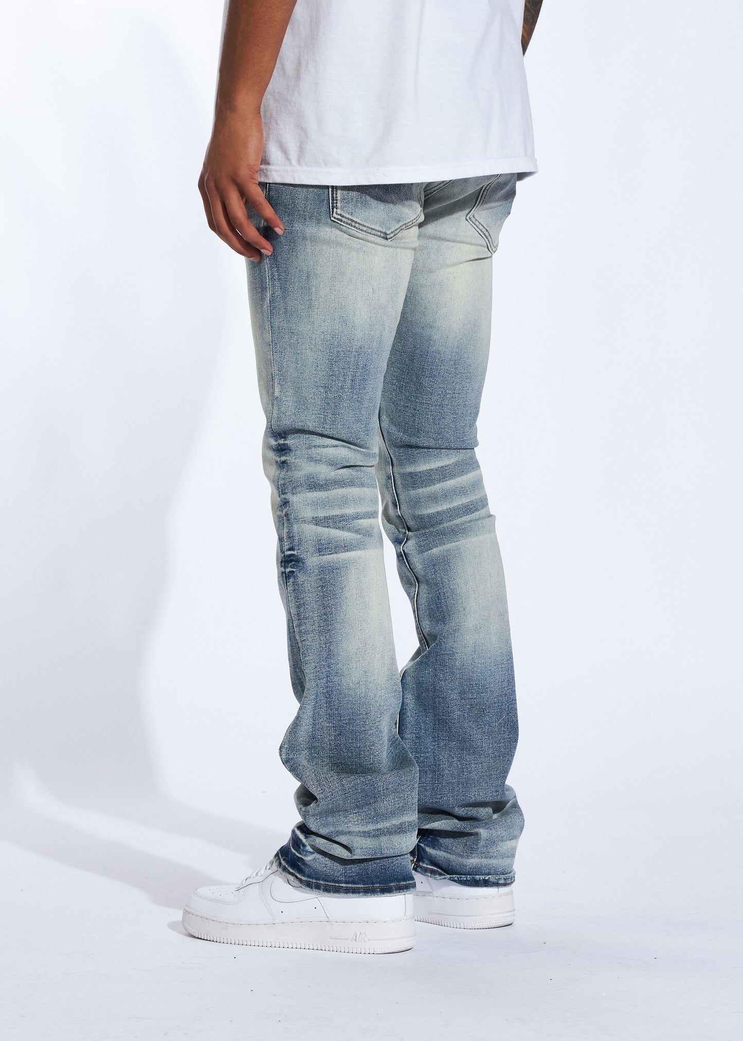 Sky Stacked Denim (Light Stone Wash)
