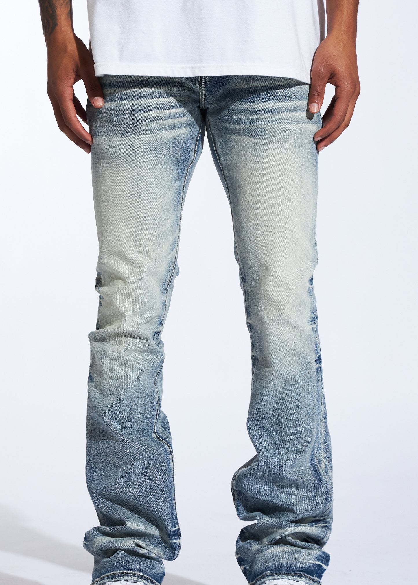 Sky Stacked Denim (Light Stone Wash)