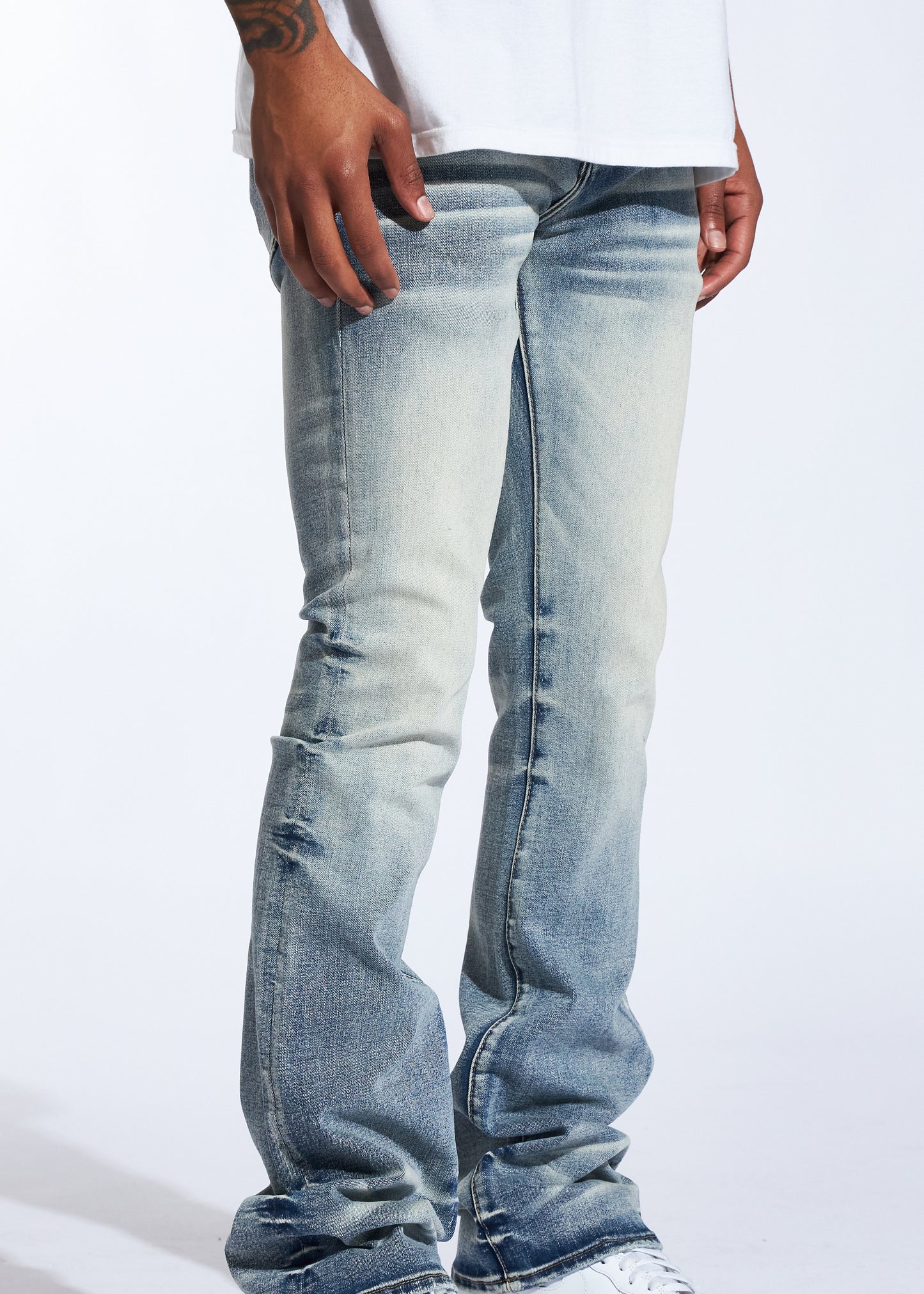 Sky Stacked Denim (Light Stone Wash)