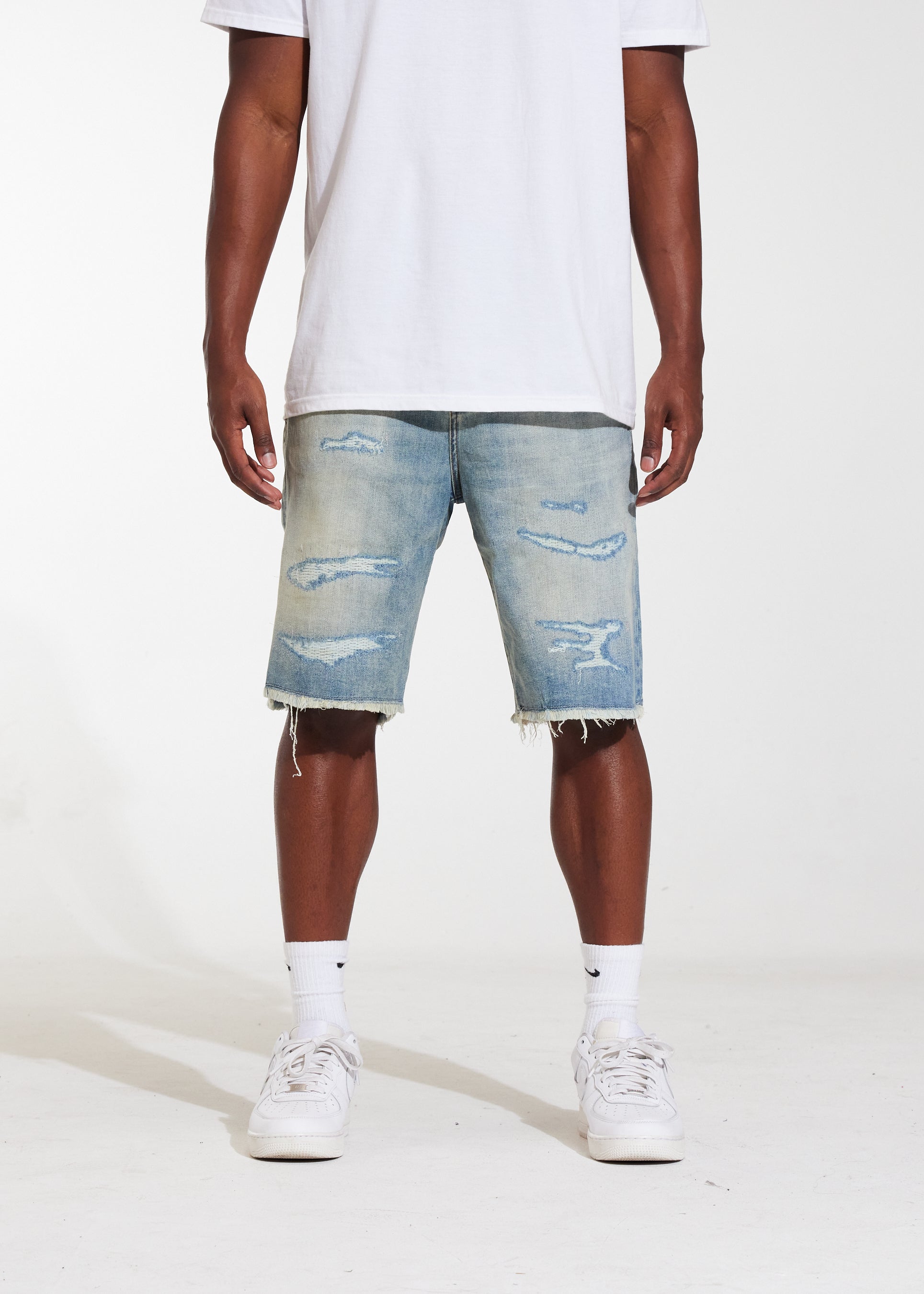 Stone denim fashion shorts