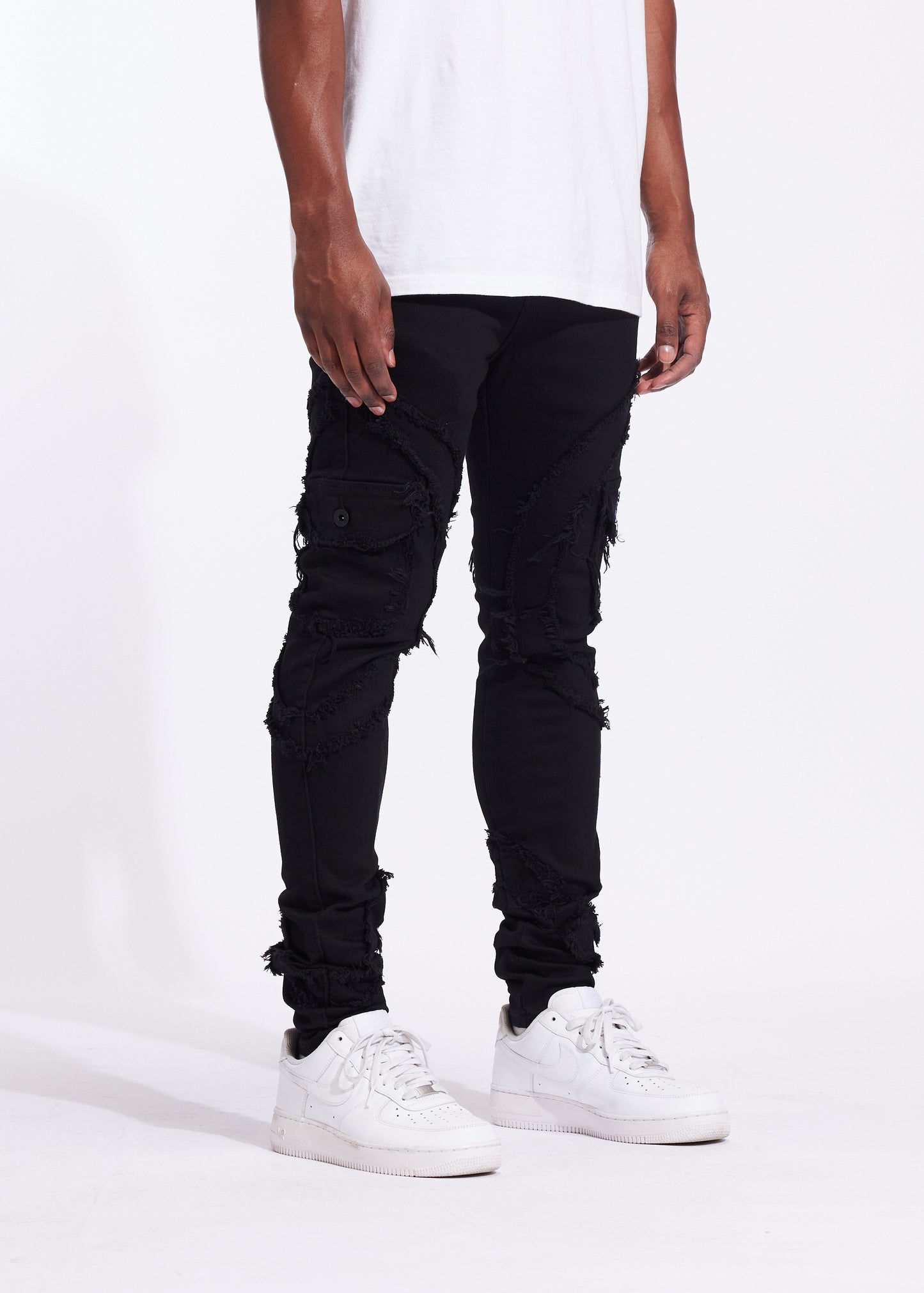Arrow Skinny Cargo Denim (Jet Black)