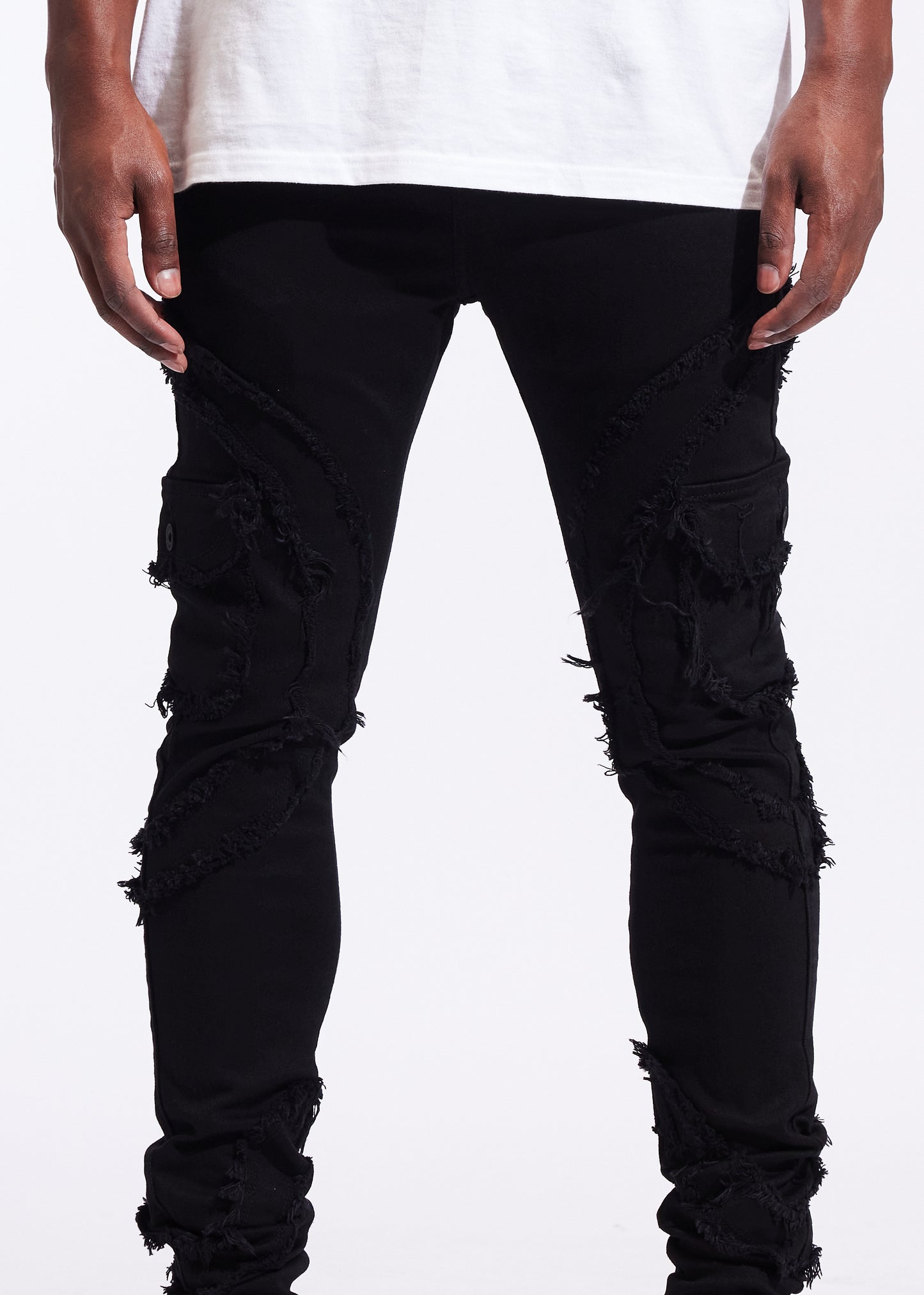 Arrow Skinny Cargo Denim (Jet Black)