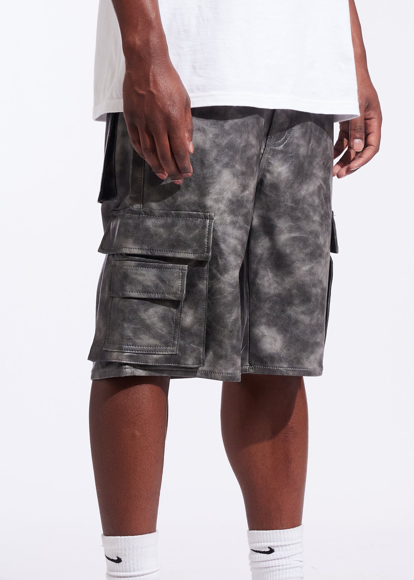 Tyson Denim Cargo Shorts (Smoke)