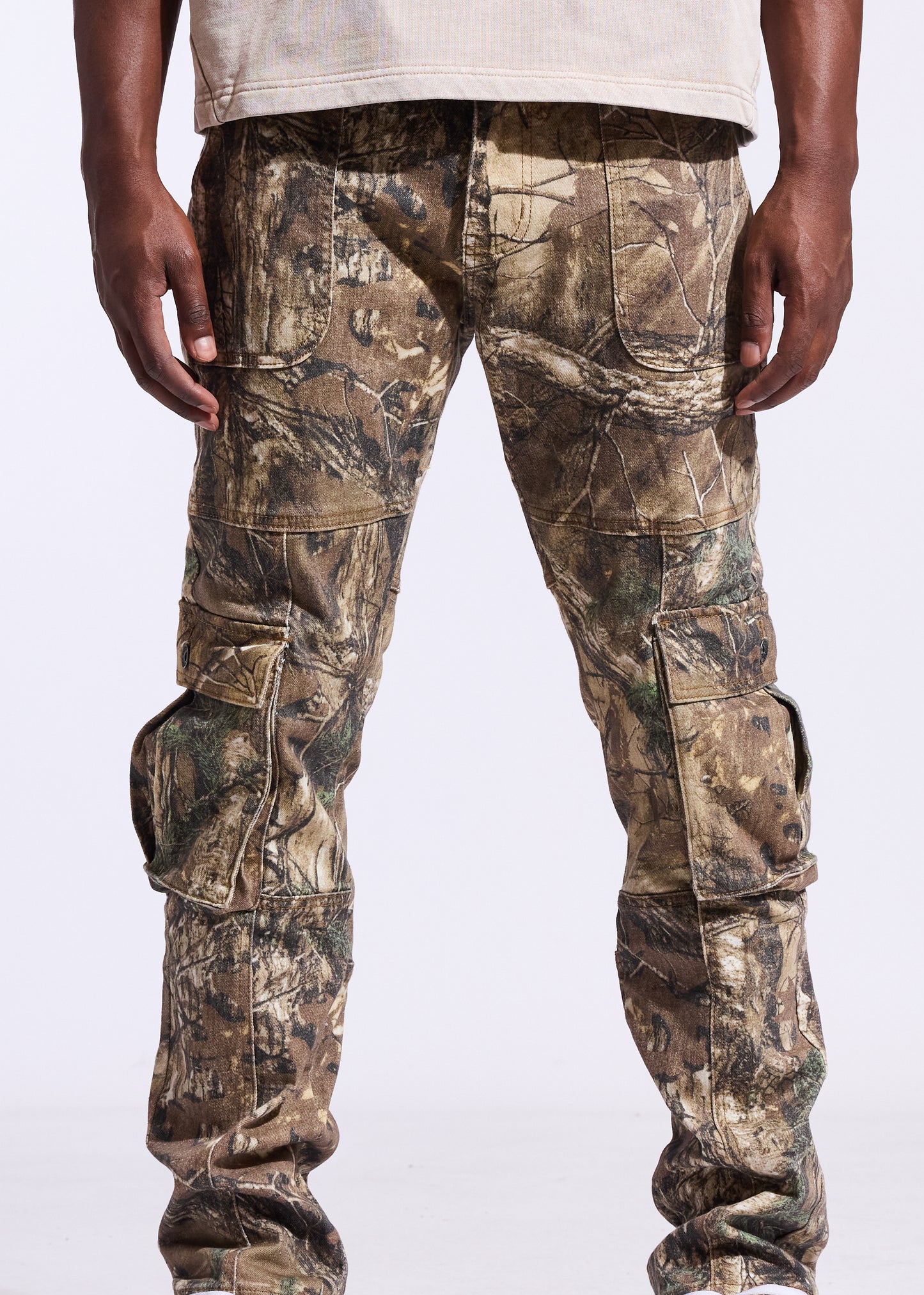 Woodland Straight Cargo Denim (Tree Camo)