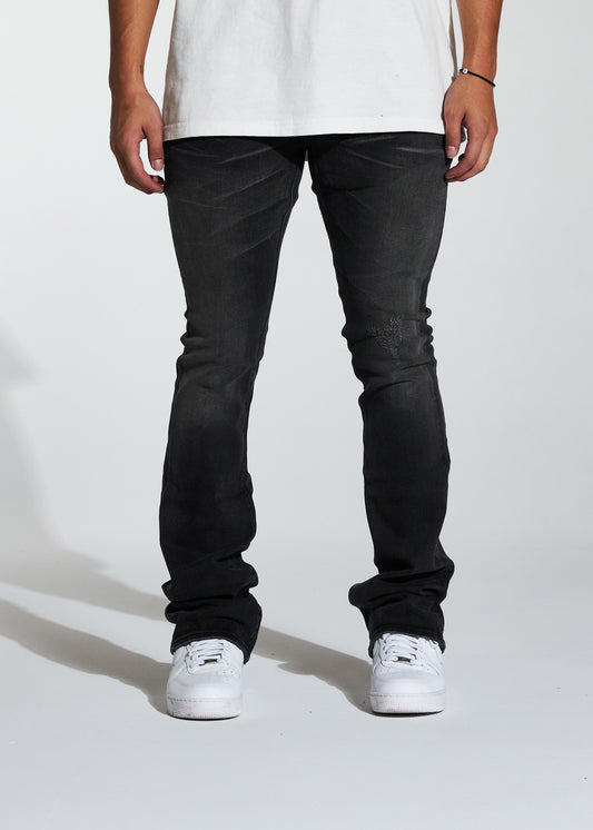 Arch Stacked Flare Denim (Gray Wash)