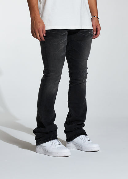 Arch Stacked Flare Denim (Gray Wash)