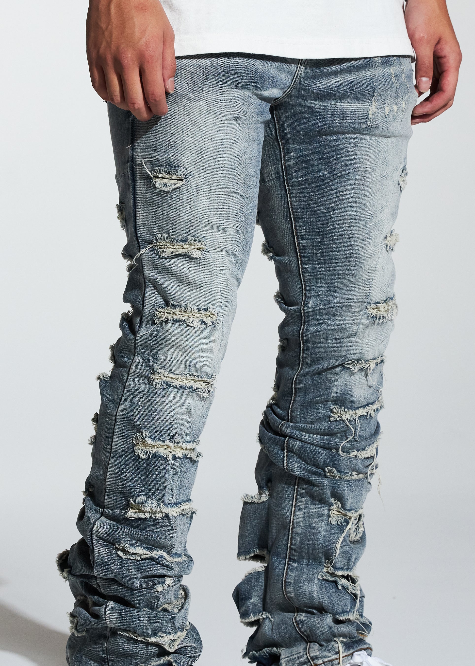 Fray Stacked Flare Denim (Indigo) – Crysp Denim