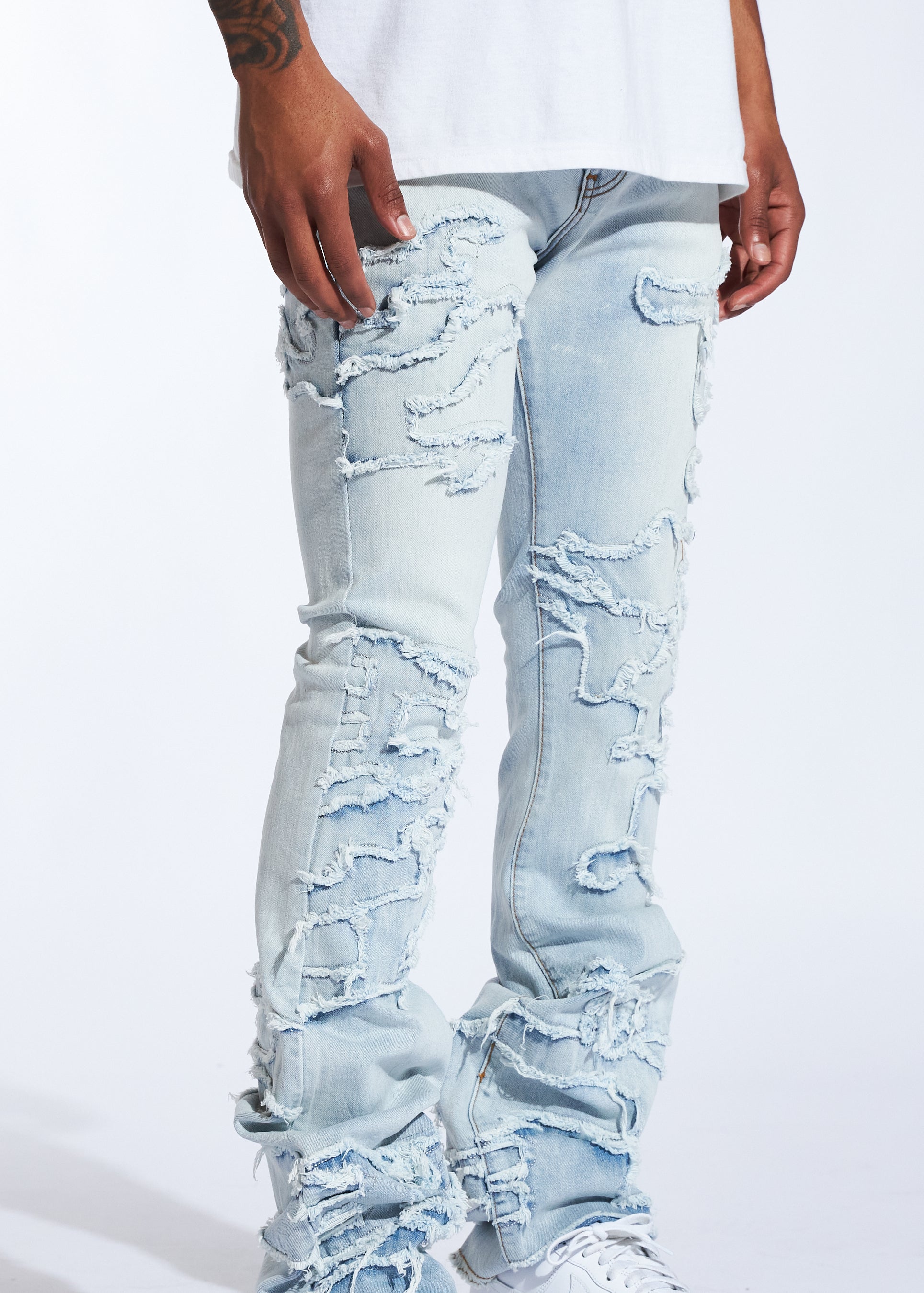Thommer Sale Thommer 087au Blue Denim Distressed Jeans Mid