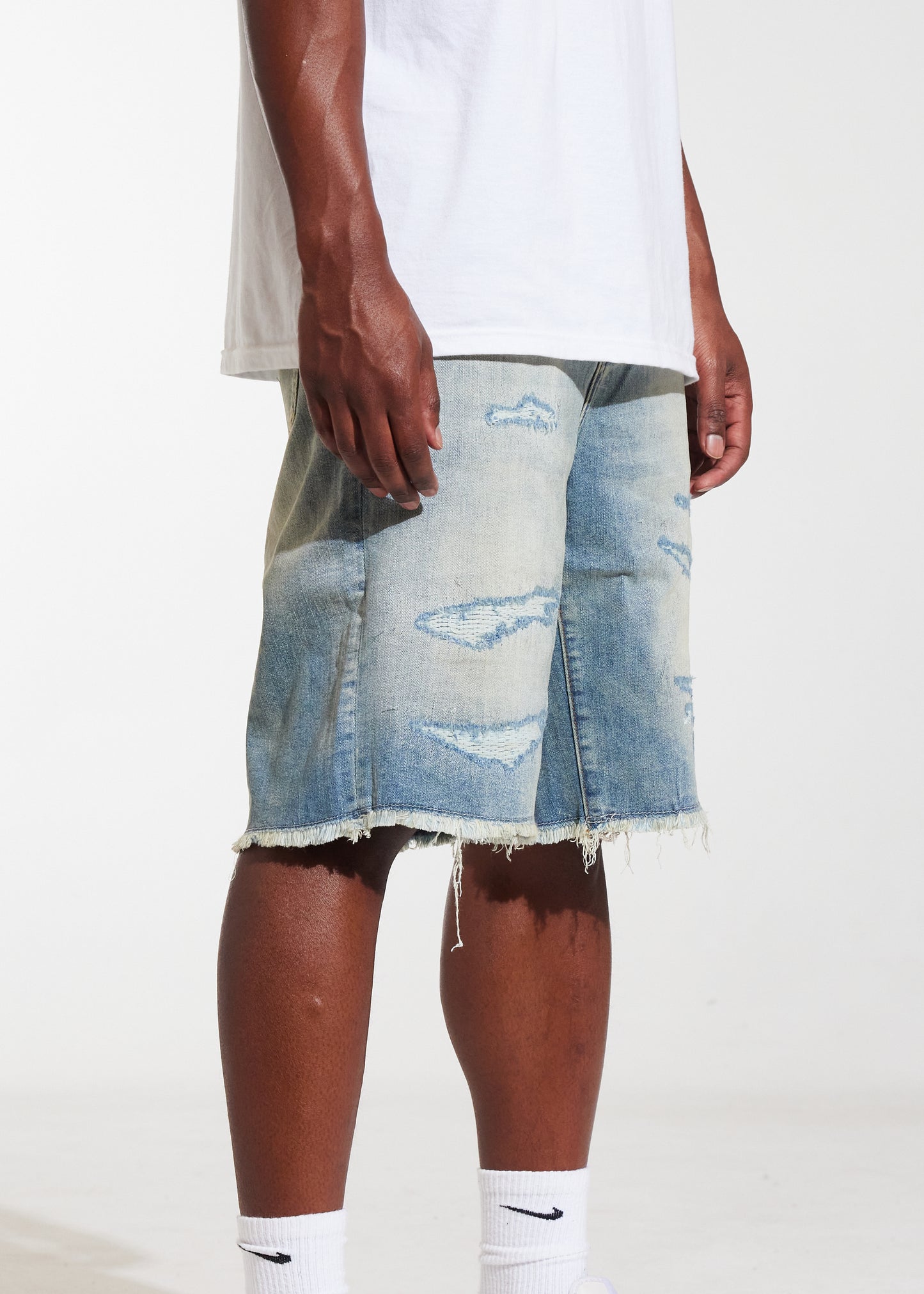 Atlantic Denim Shorts (Stone Distress)