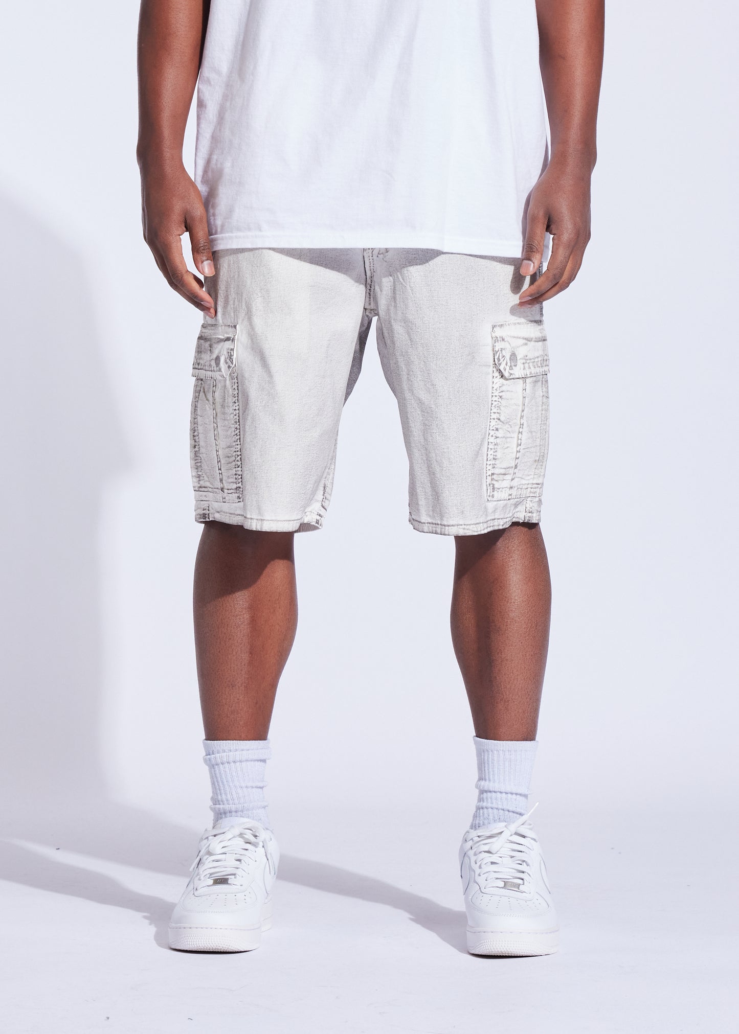 Random Denim Short (White Out)