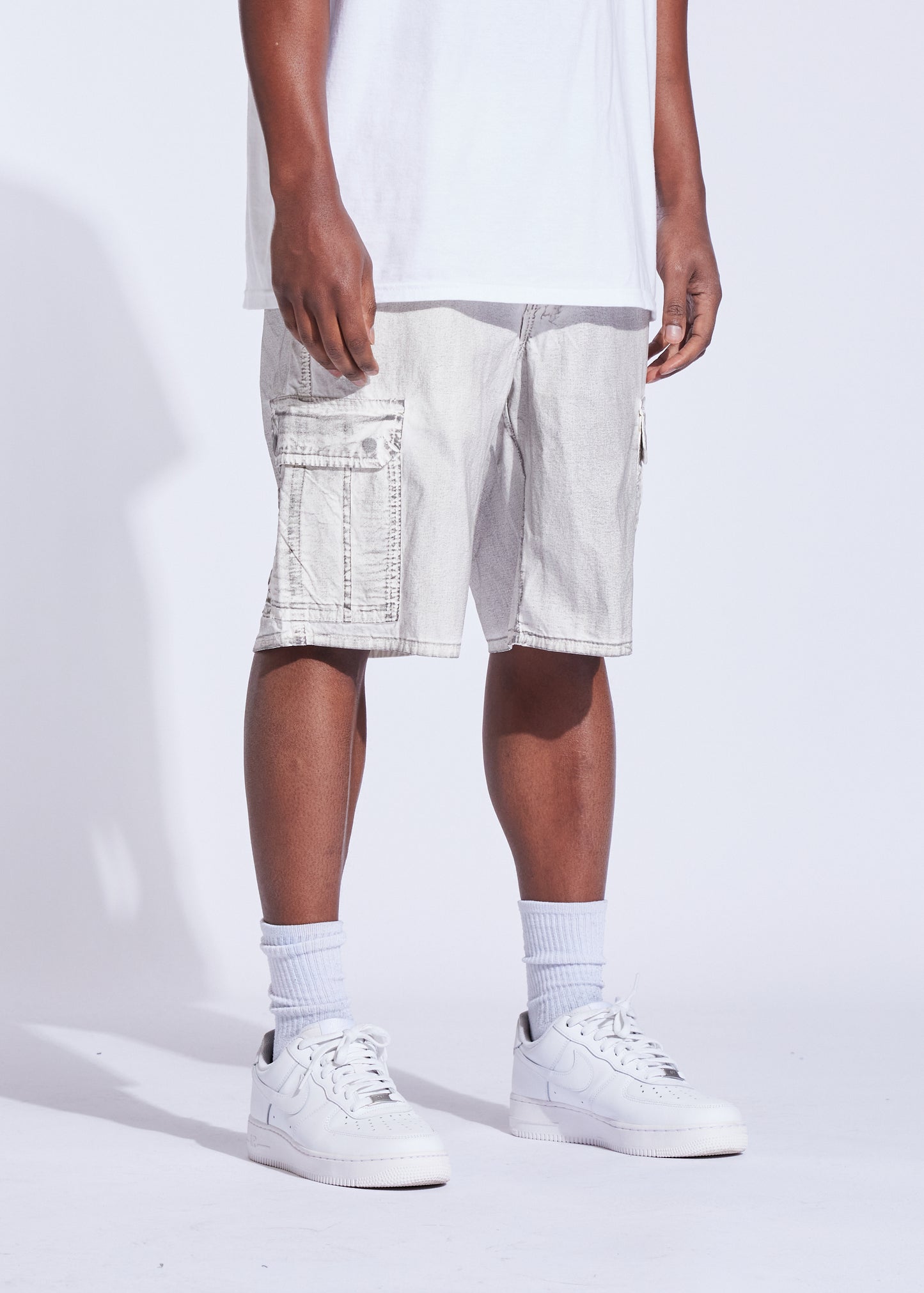 Random Denim Short (White Out)
