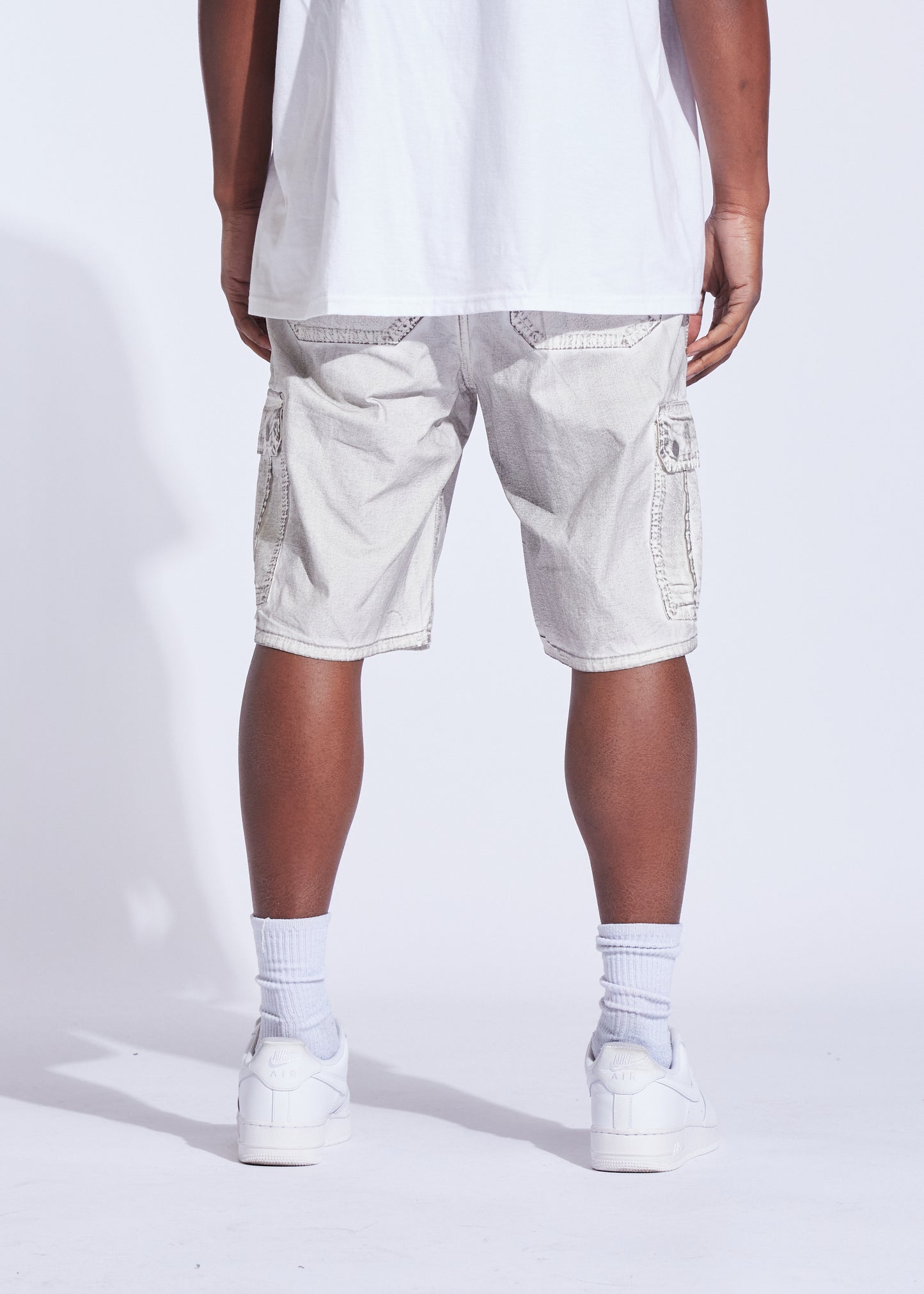 Random Denim Short (White Out)