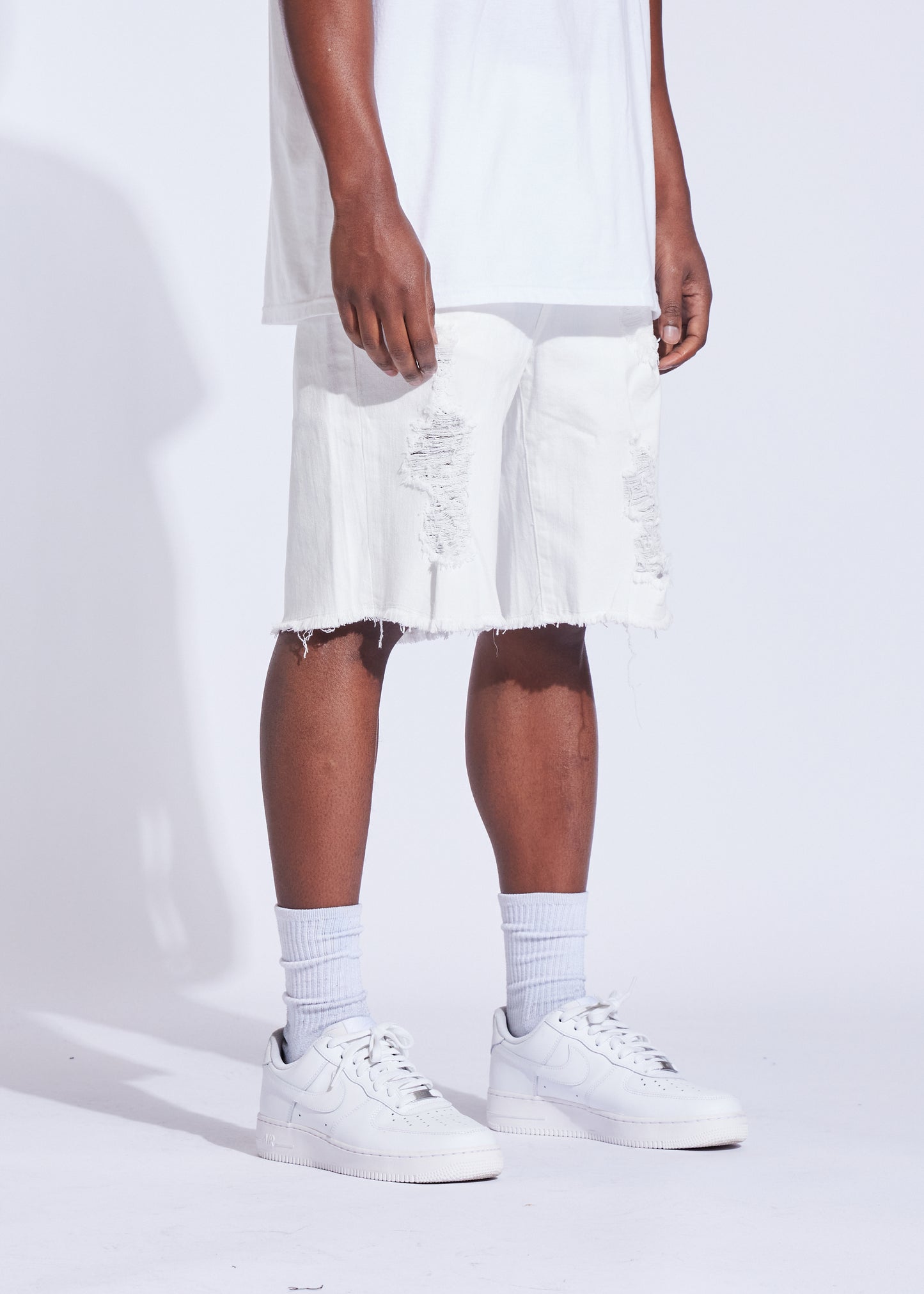 Atlantic Denim Shorts (White)