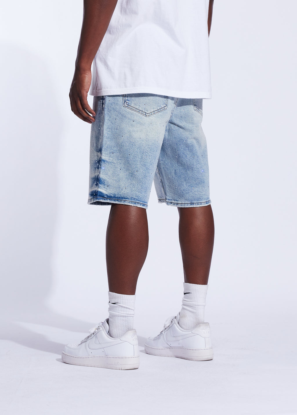 Iced Denim Shorts (Bleached Indigo)