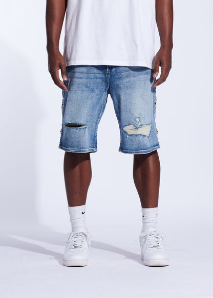 Rivet Denim Shorts (Medium Wash)