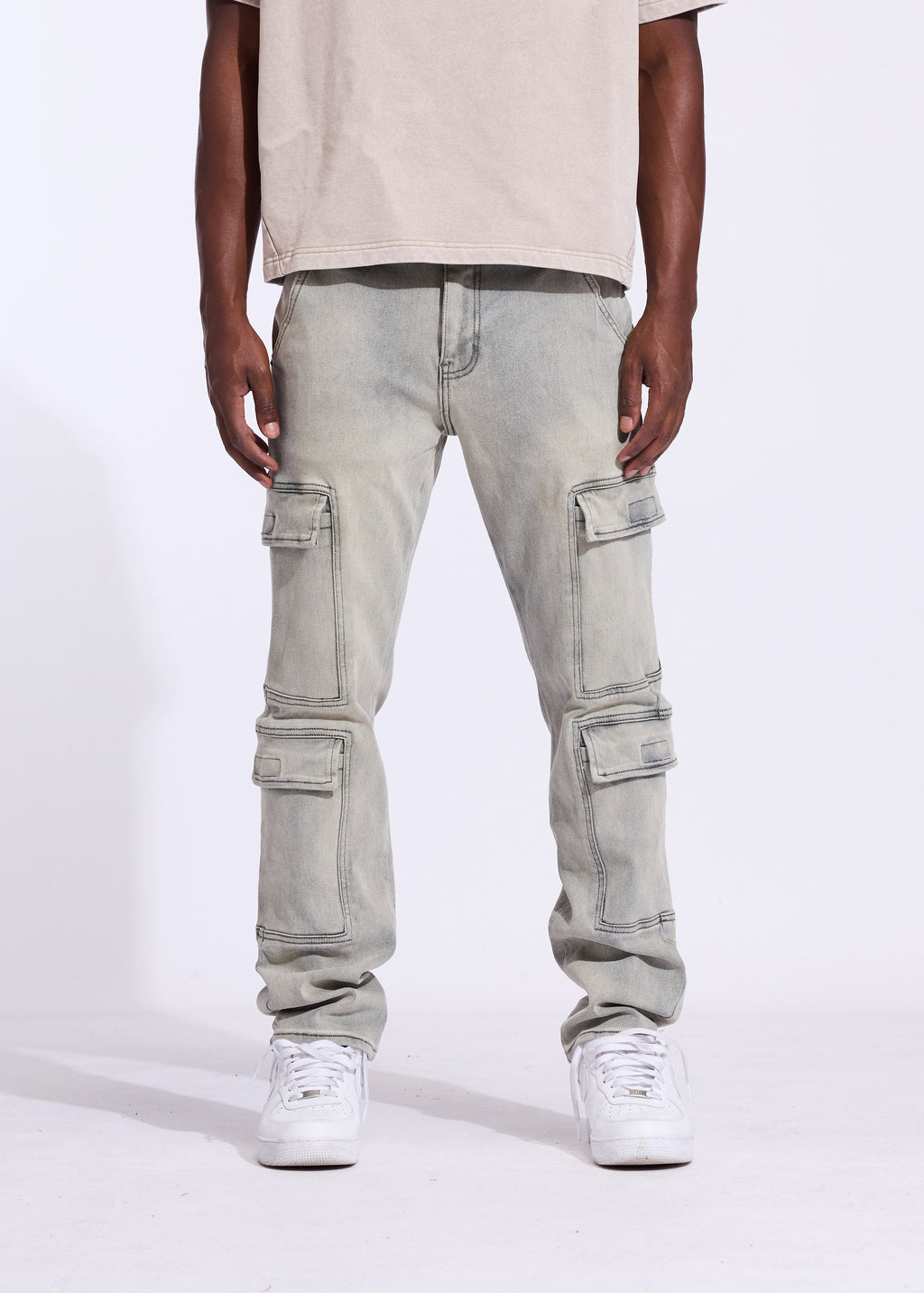 Ace Straight Cargo Denim (Light Blue)