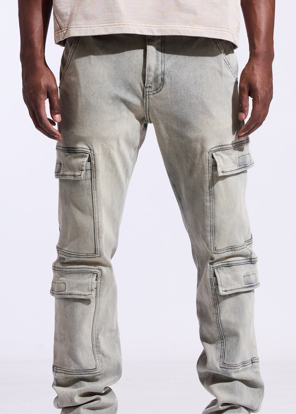 Ace Straight Cargo Denim (Light Blue)