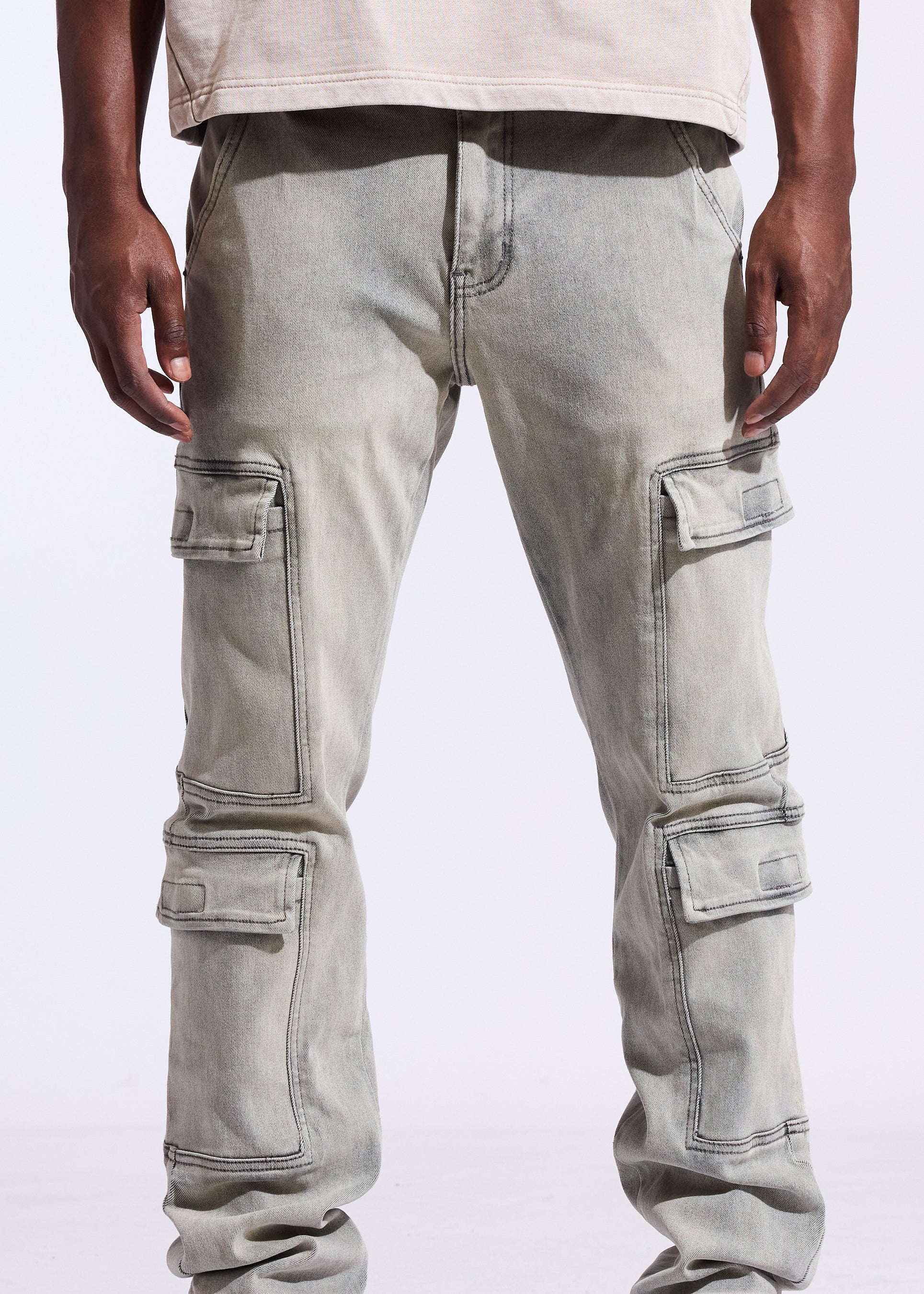 Ace Straight Cargo Denim (Light Blue)