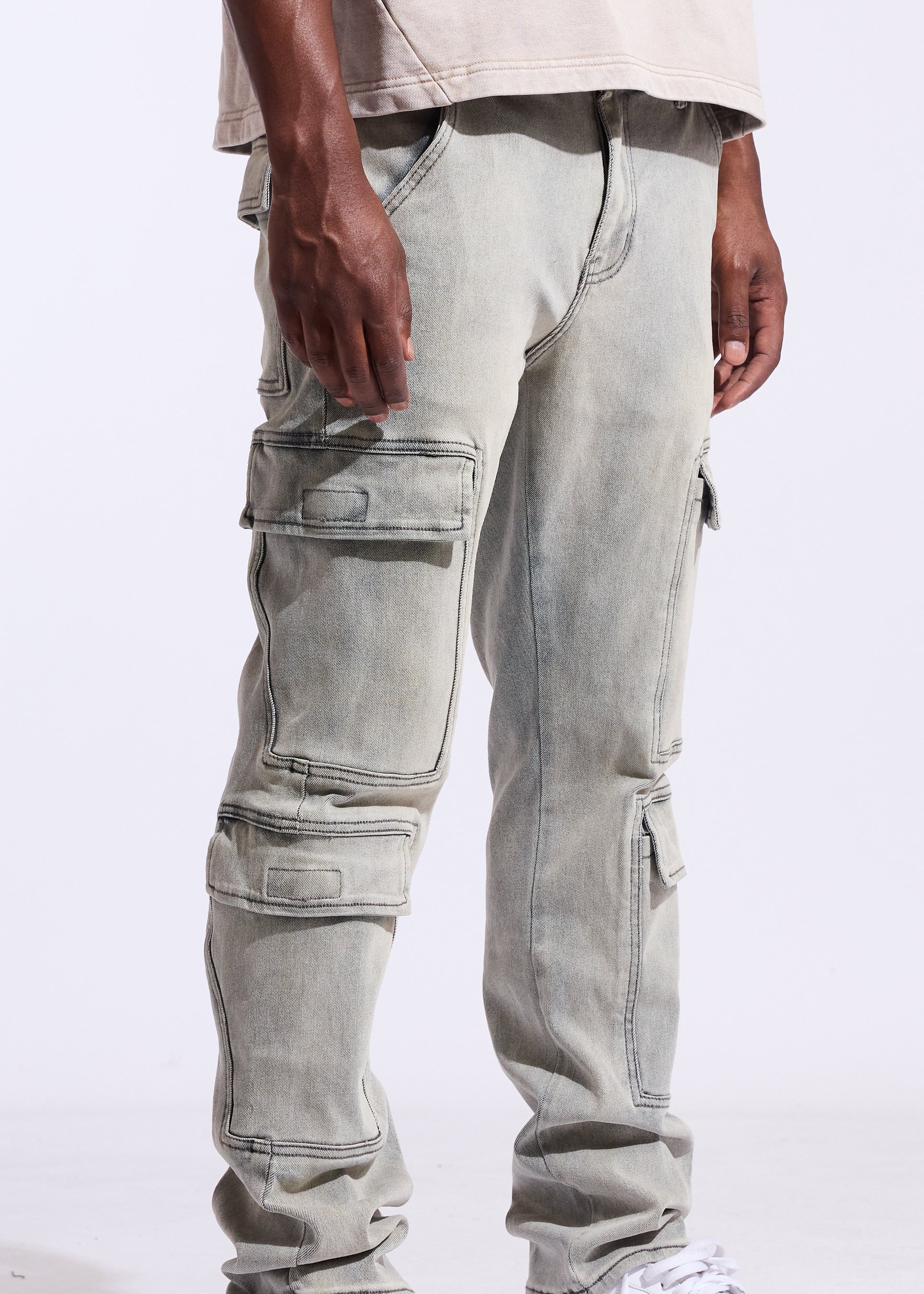 Ace Straight Cargo Denim (Light Blue)