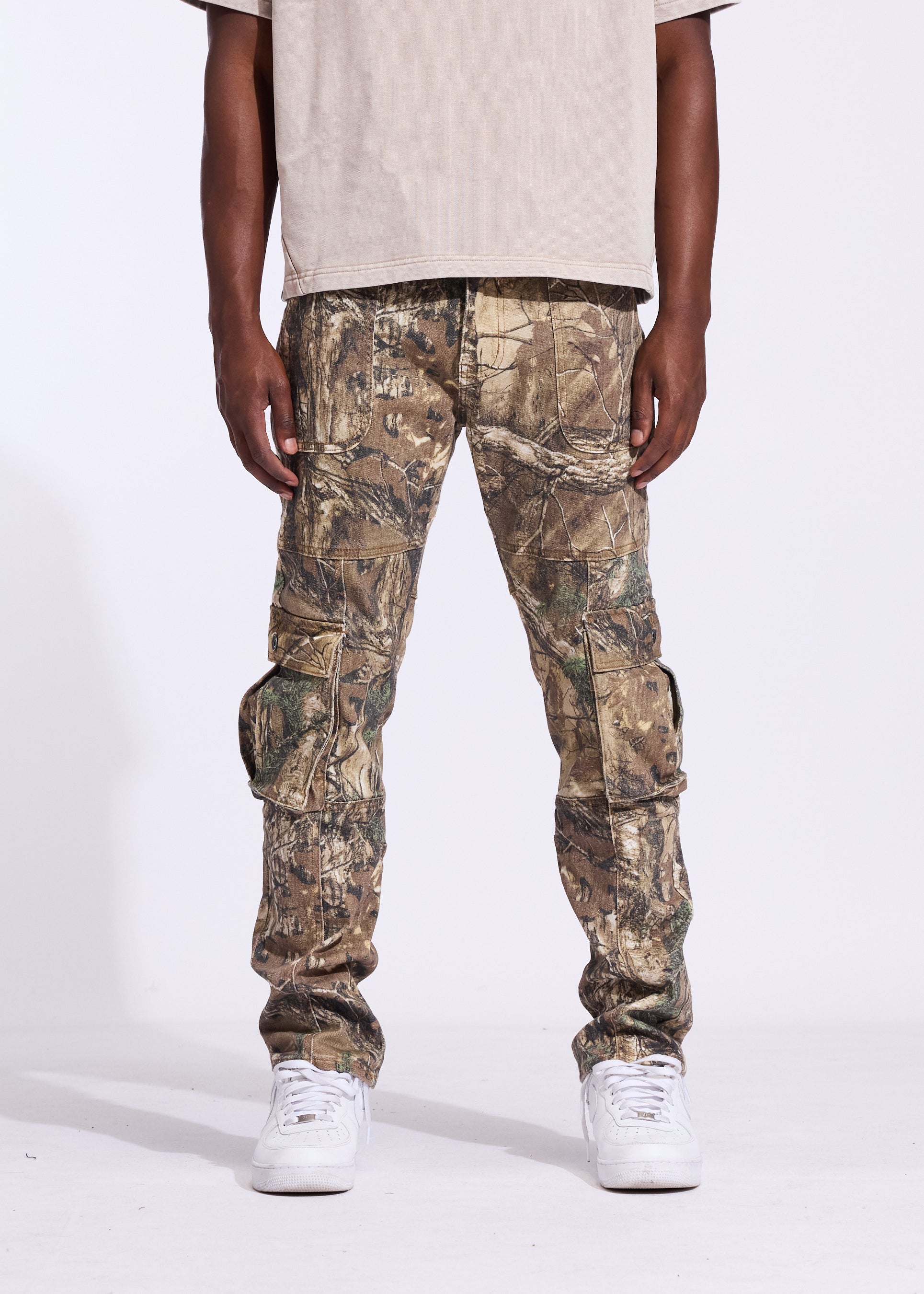 Woodland Straight Cargo Denim (Tree Camo)