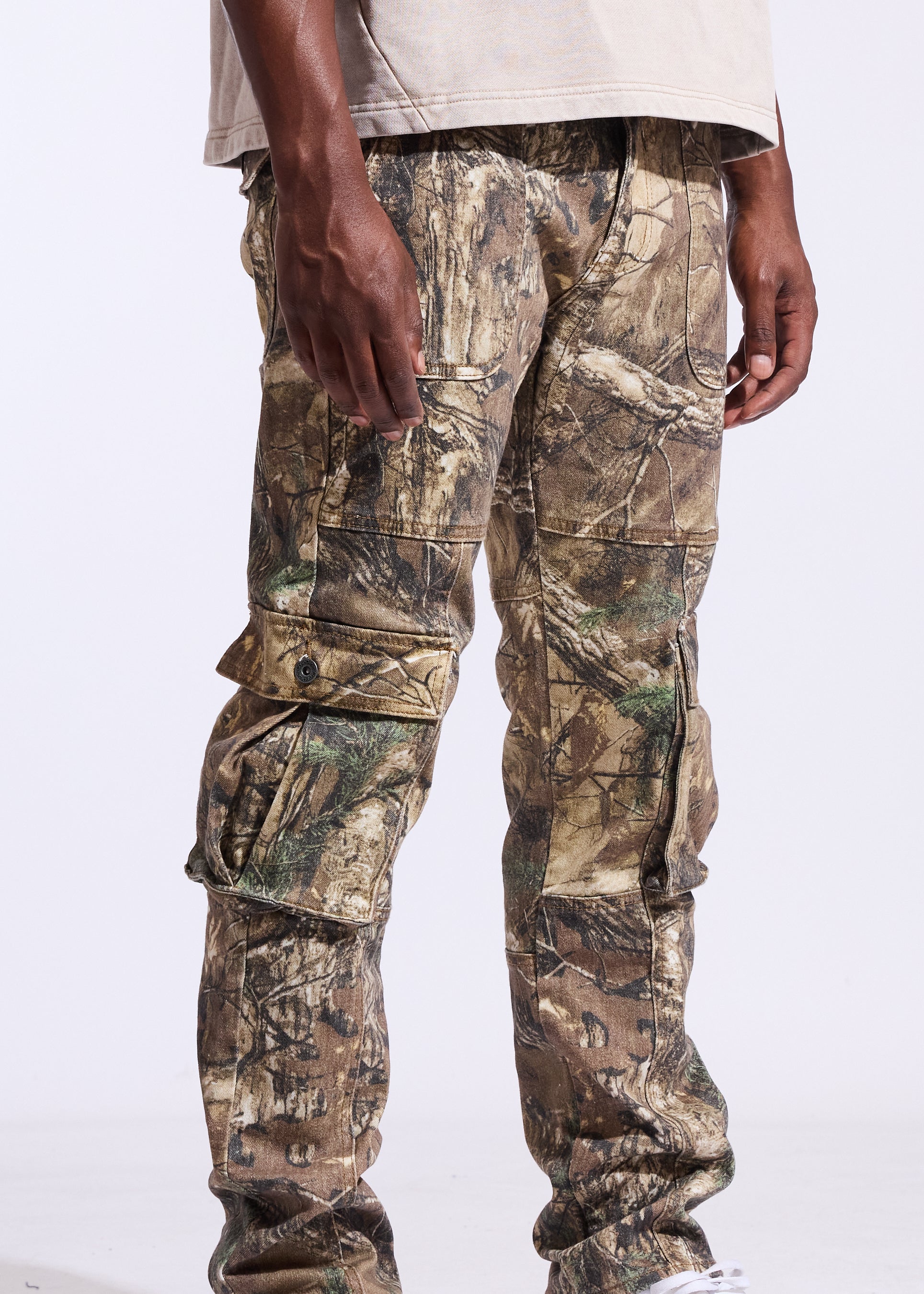 Woodland Straight Cargo Denim (Tree Camo)