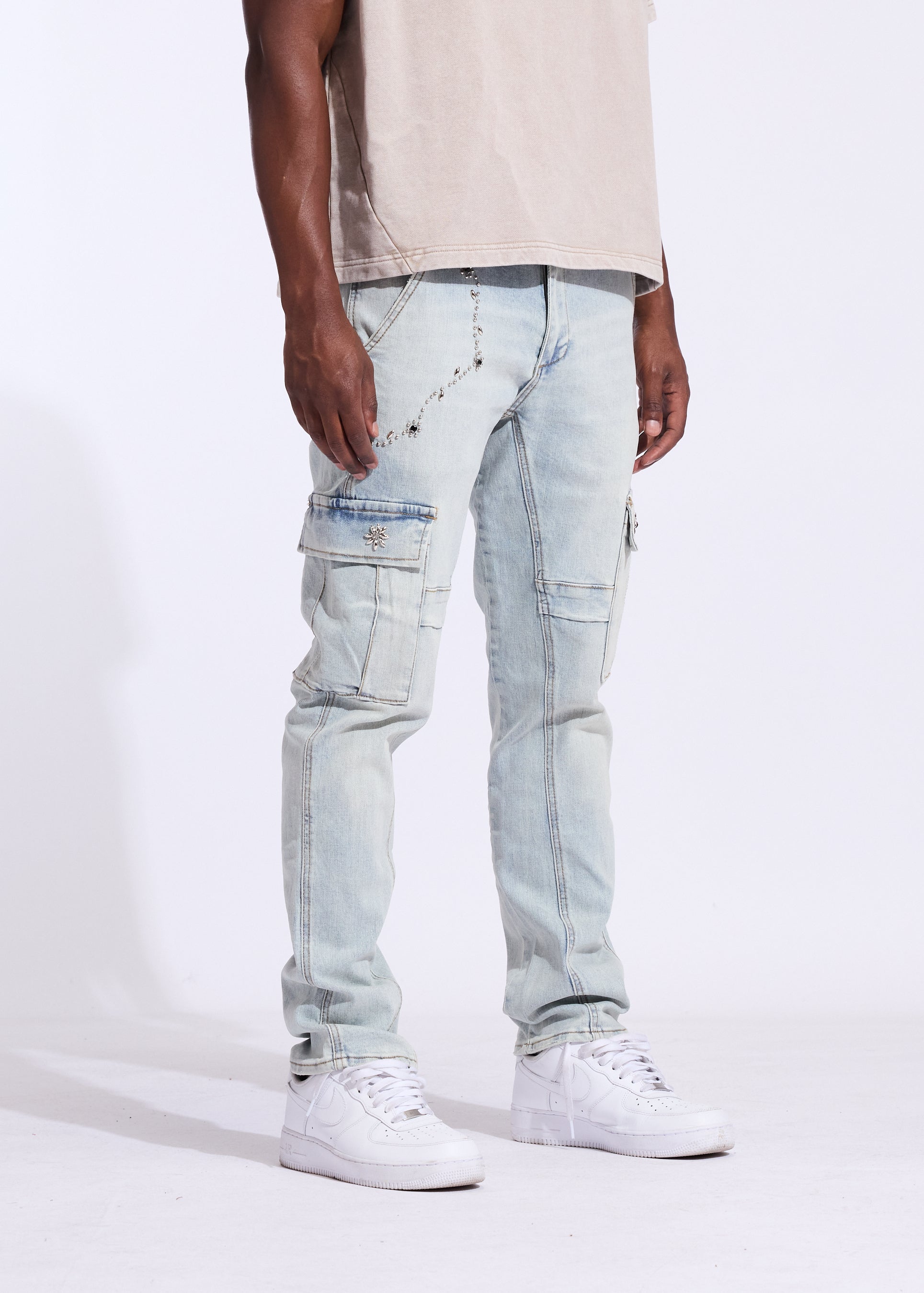 Cades Straight Cargo Denim (Blue)