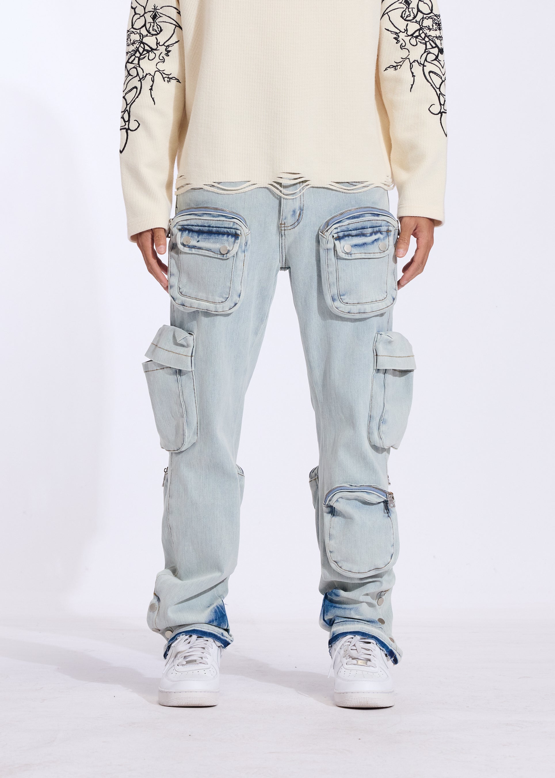 Luka Cargo Denim (Light Bleach)