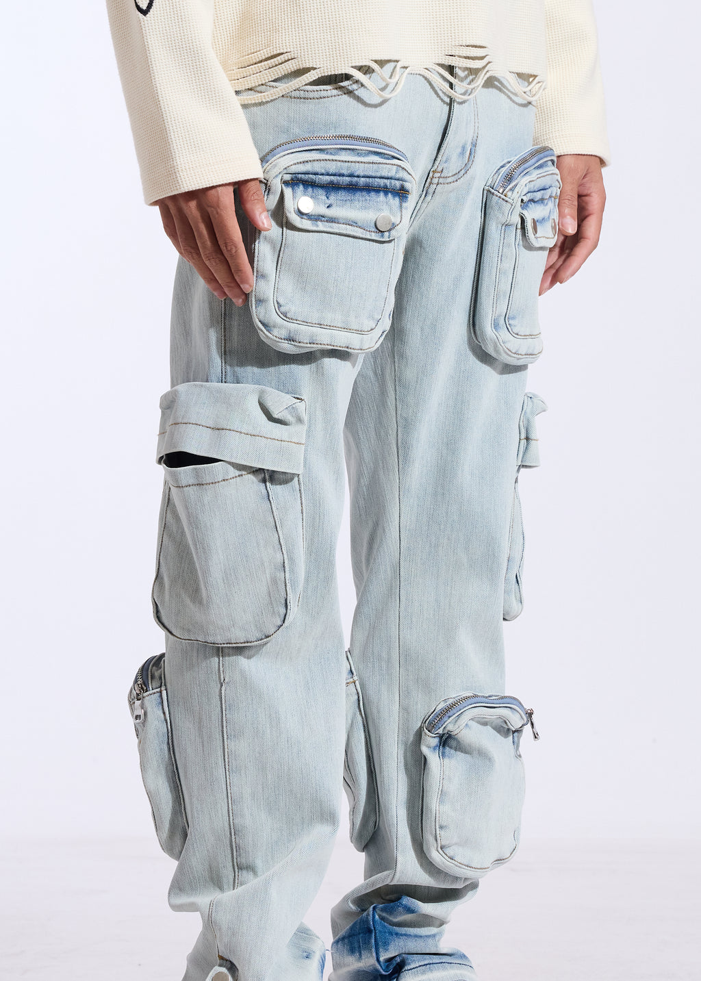 Luka Cargo Denim (Light Bleach)