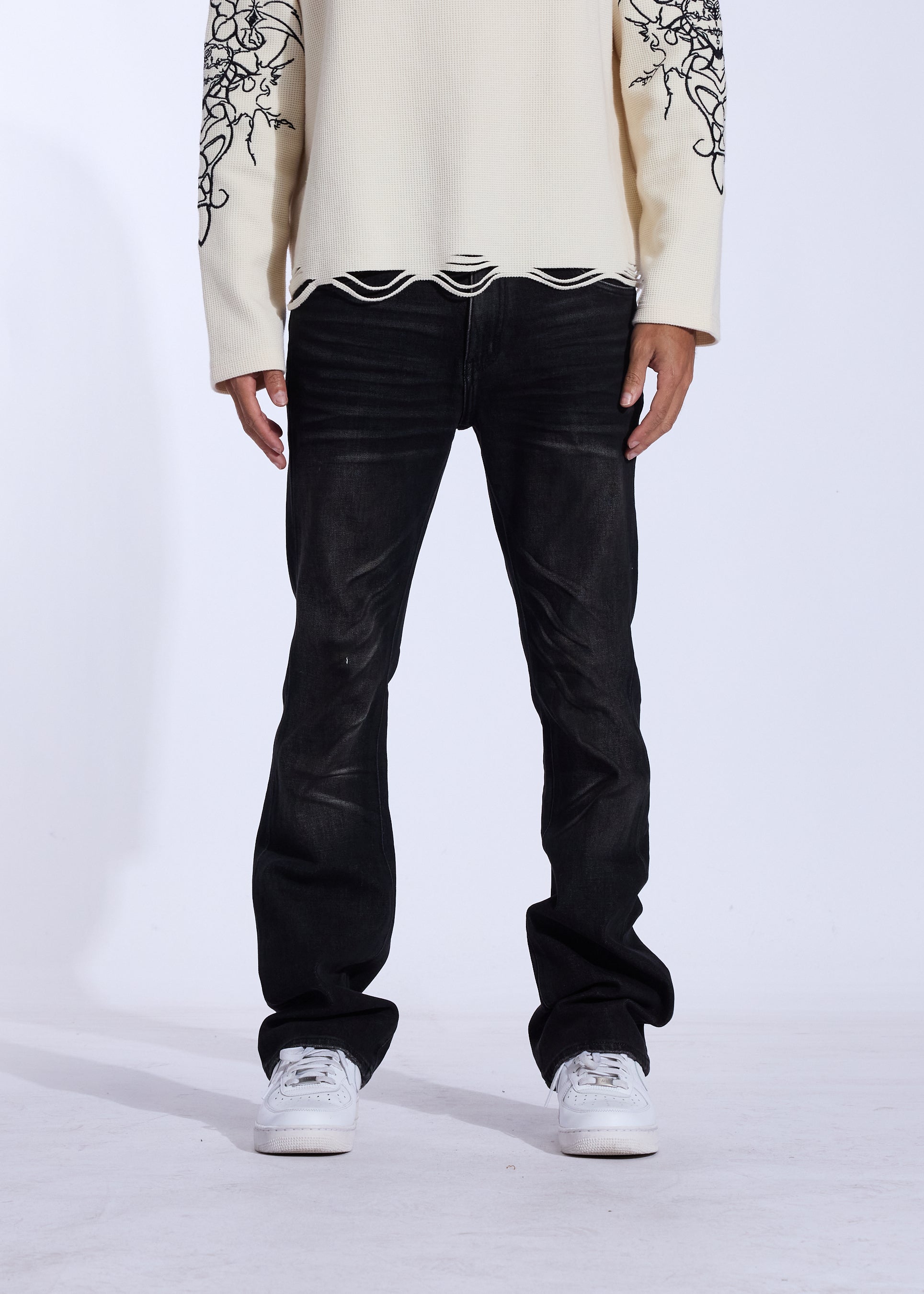 Arch Flare Fit Denim (Washed Black)