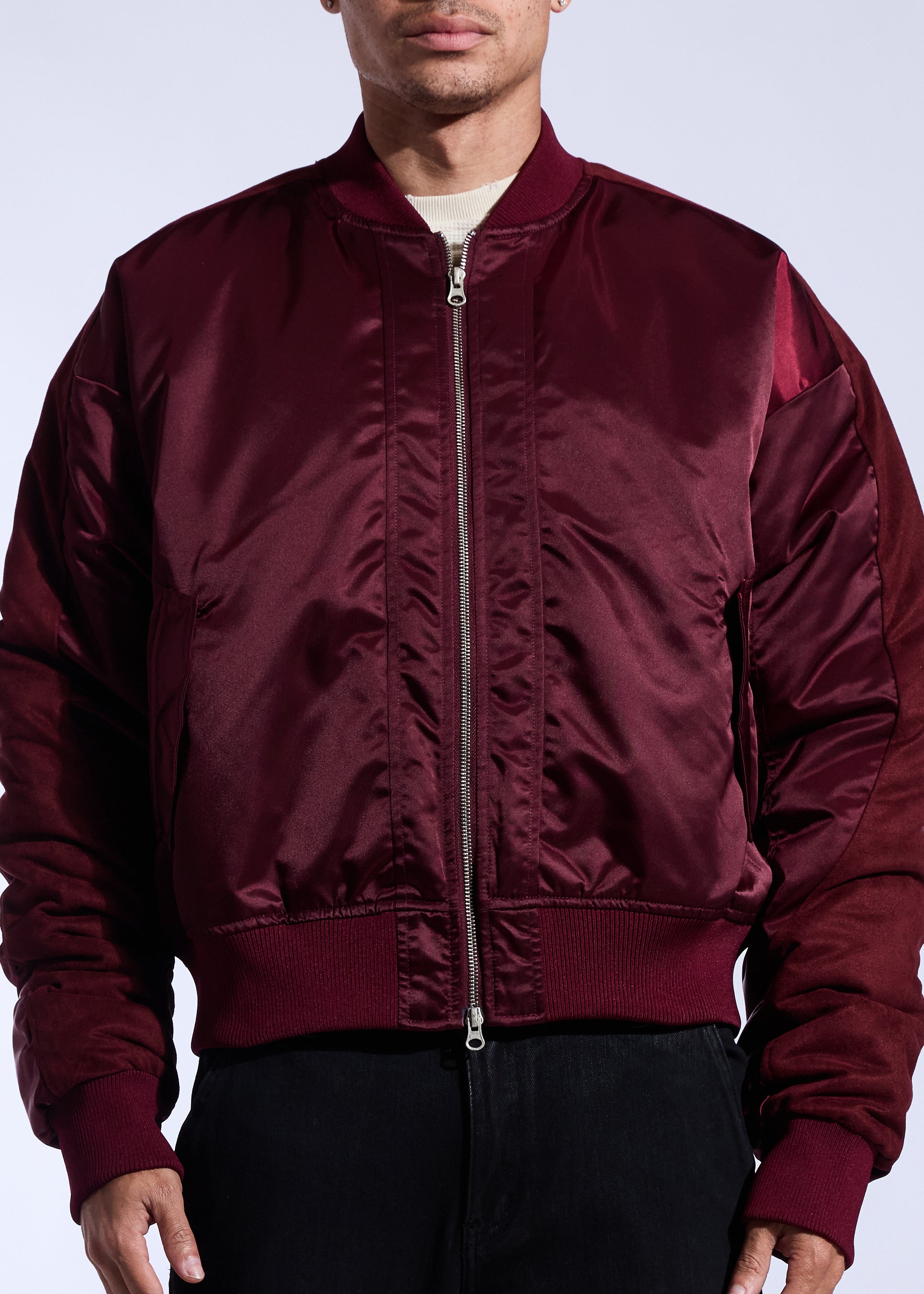 Clean Bomber Jacket (Oxblood)