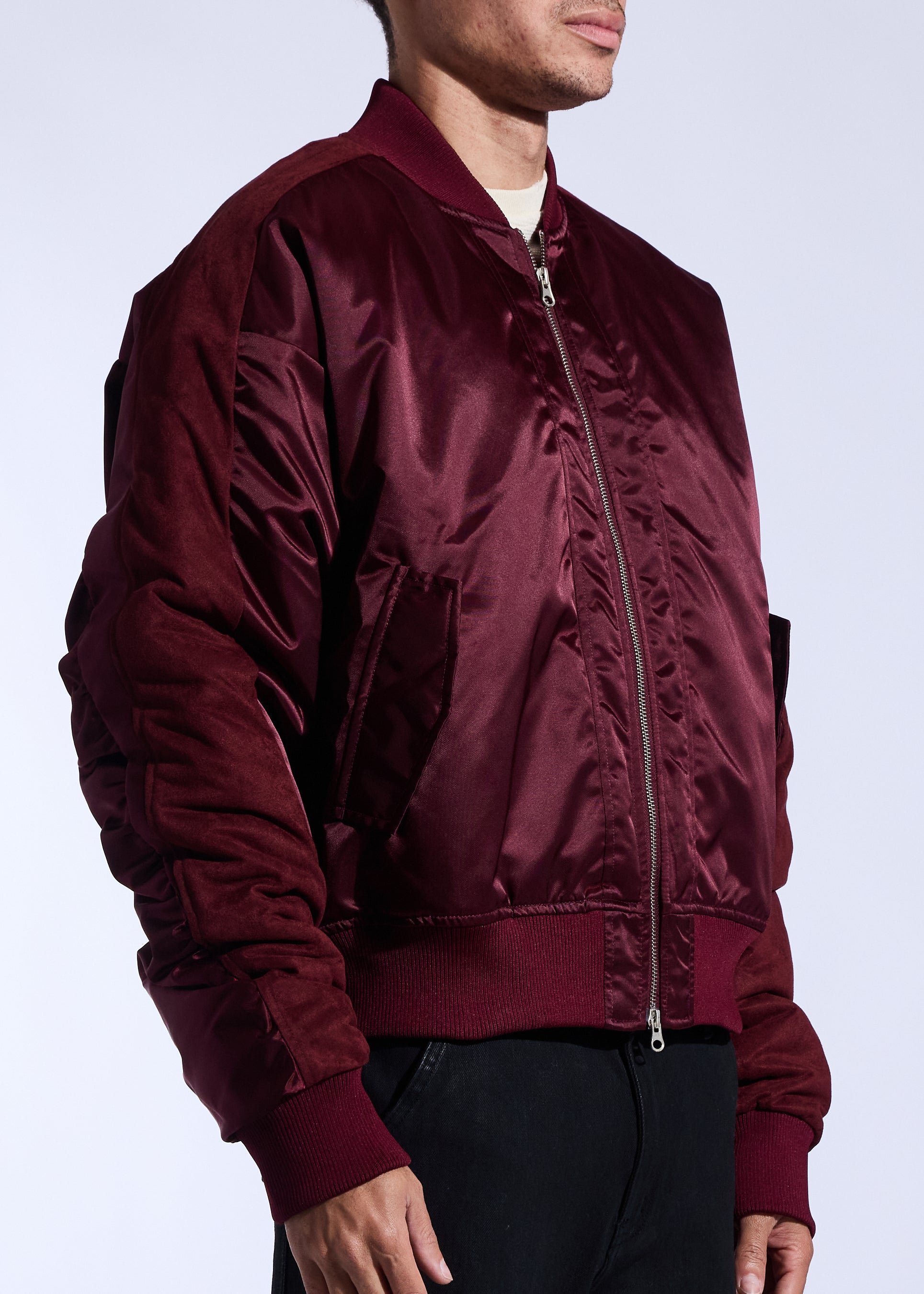 Clean Bomber Jacket (Oxblood)