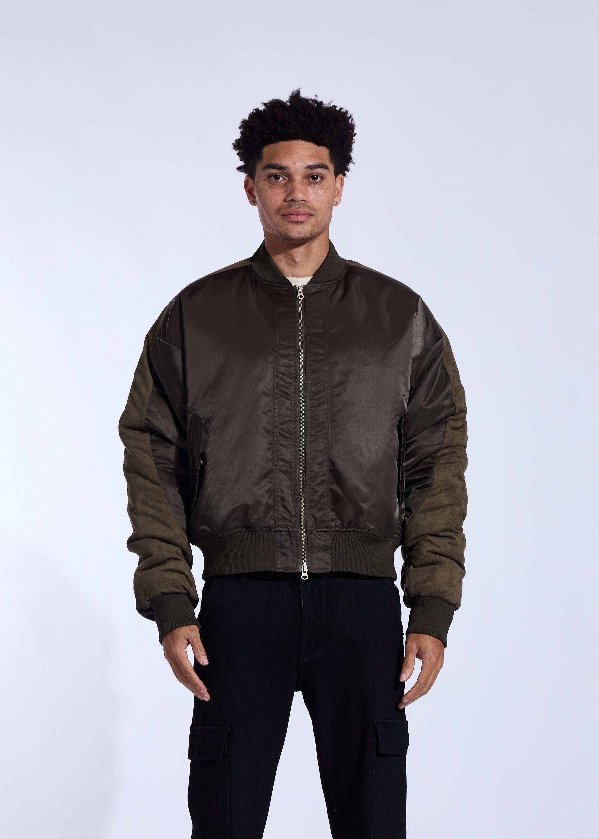 Clean Bomber Jacket (Olive)