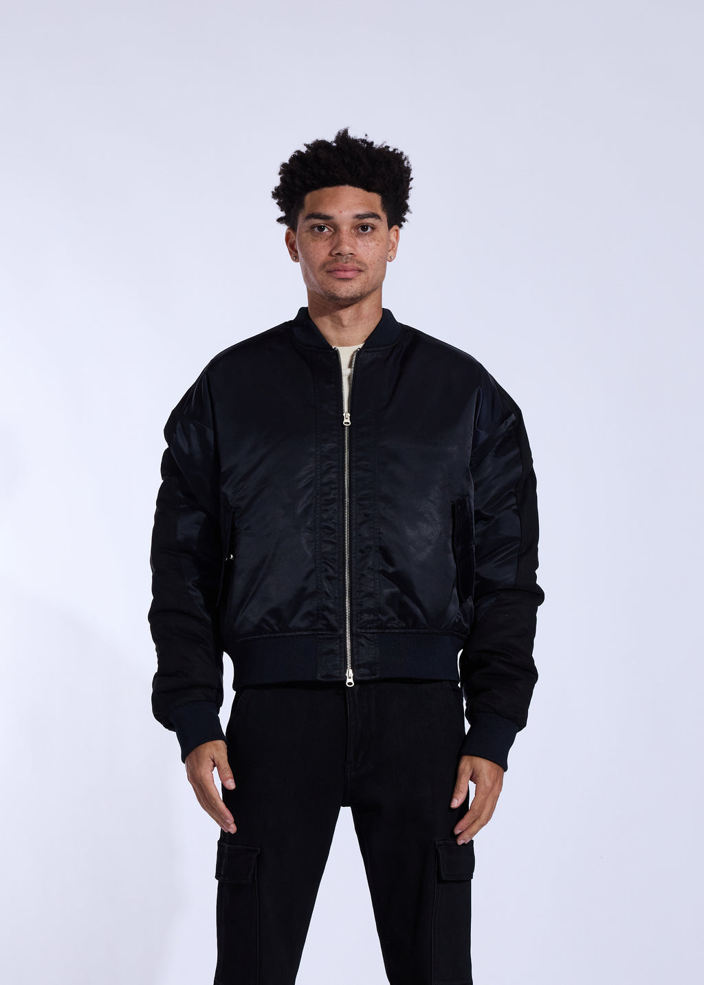 Clean Bomber Jacket (Midnight Blue)
