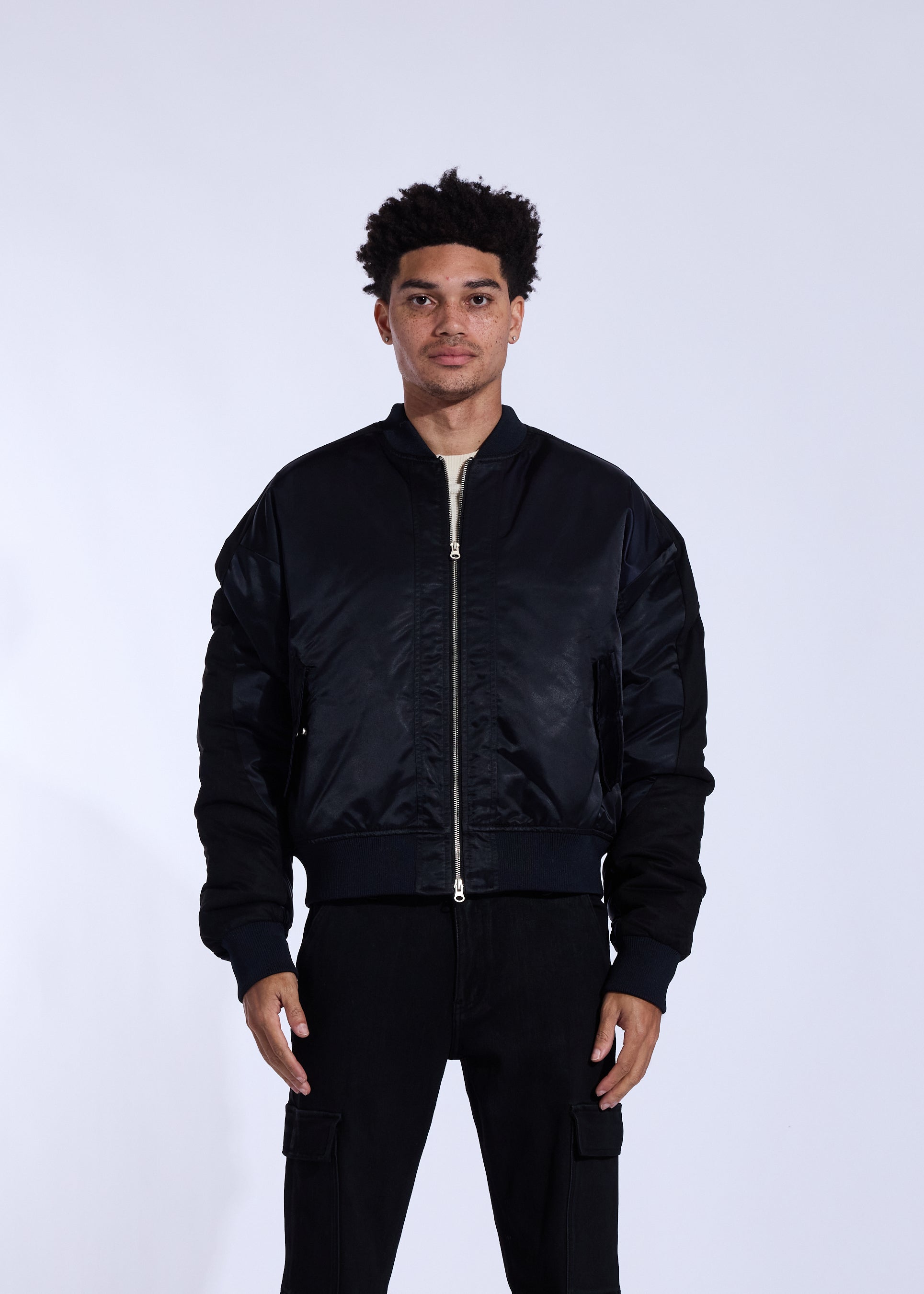 Clean Bomber Jacket (Midnight Blue)