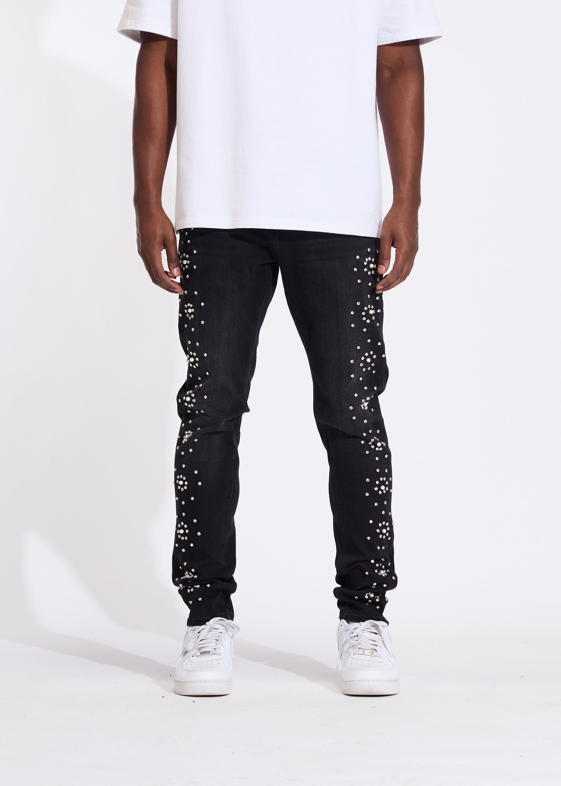 Pearl Skinny Denim (Black Washed)
