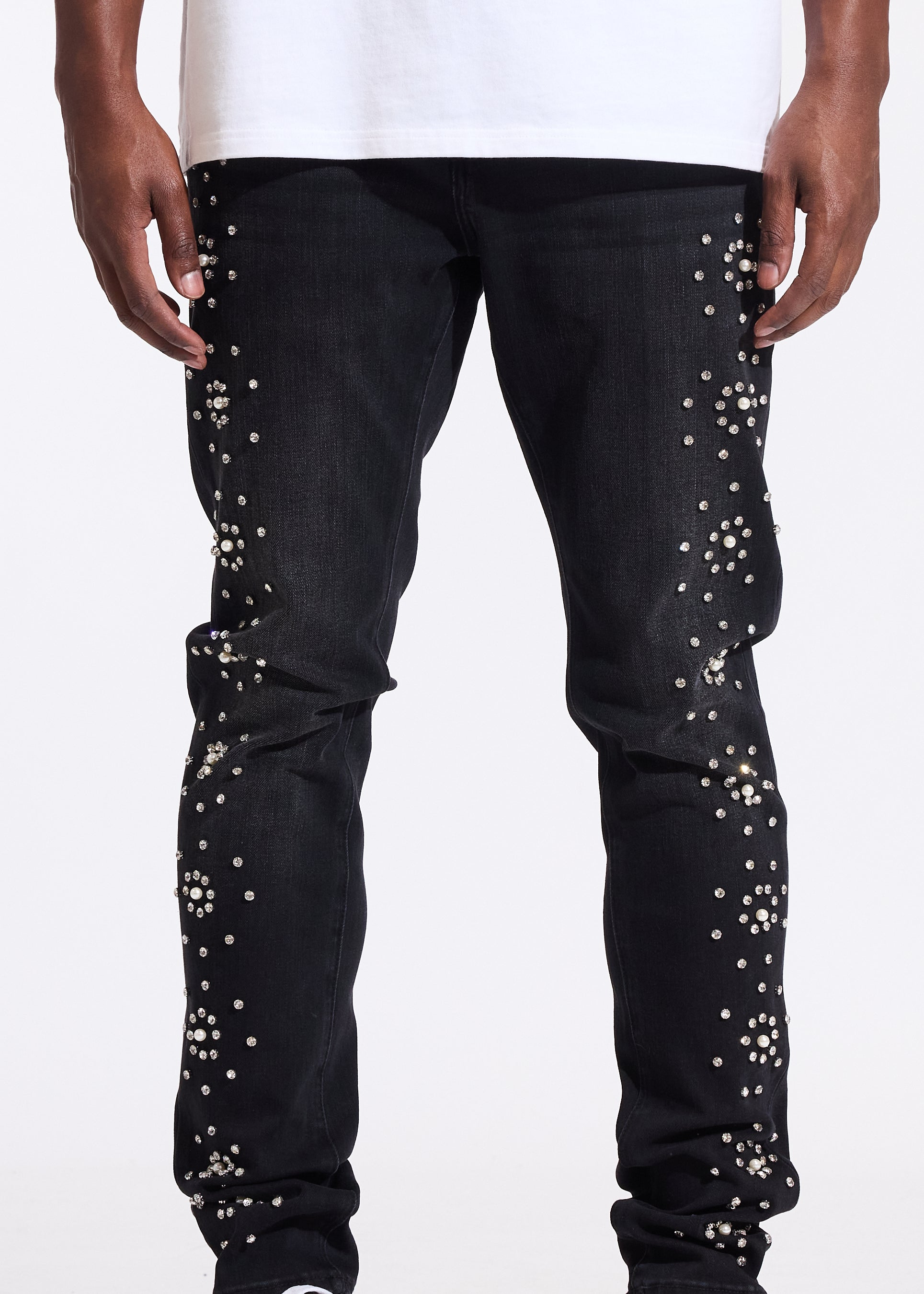 Pearl Skinny Denim (Black Washed)