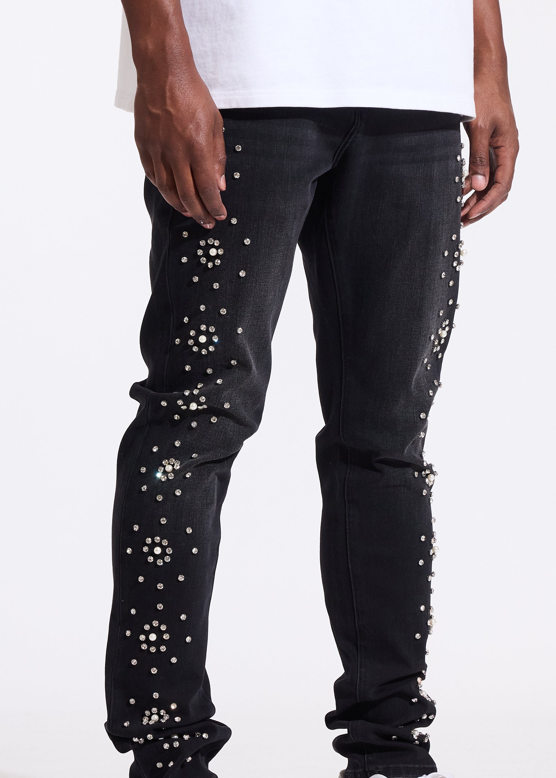Pearl Skinny Denim (Black Washed)