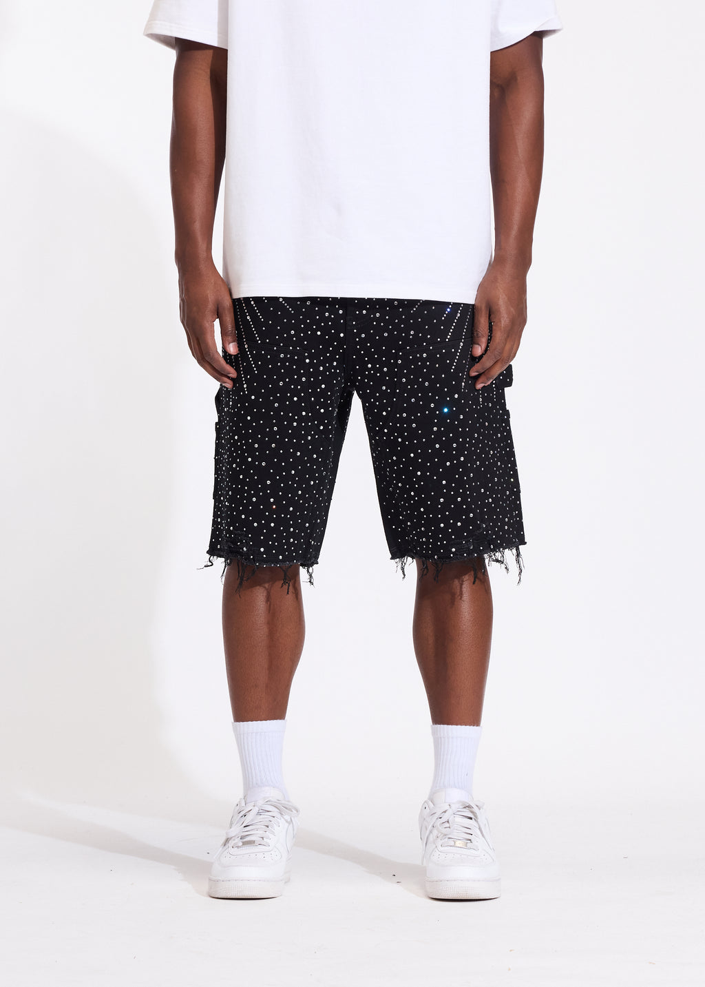Crystal Denim Shorts (Black)