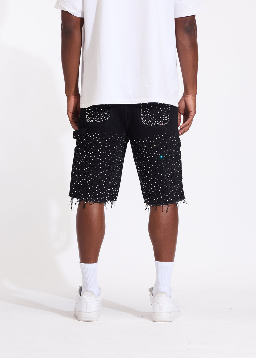 Crystal Denim Shorts (Black)