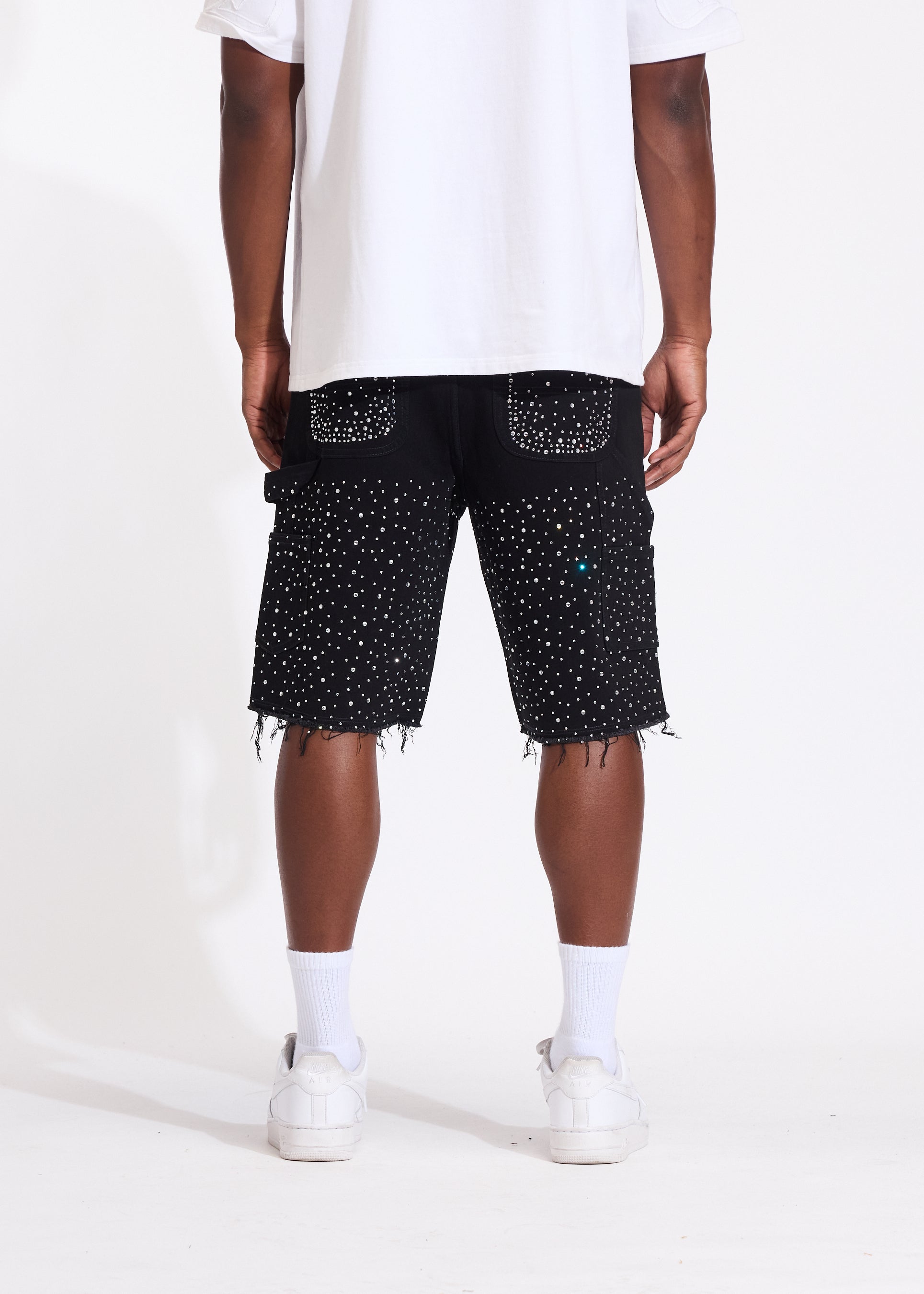 Crystal Denim Shorts (Black)