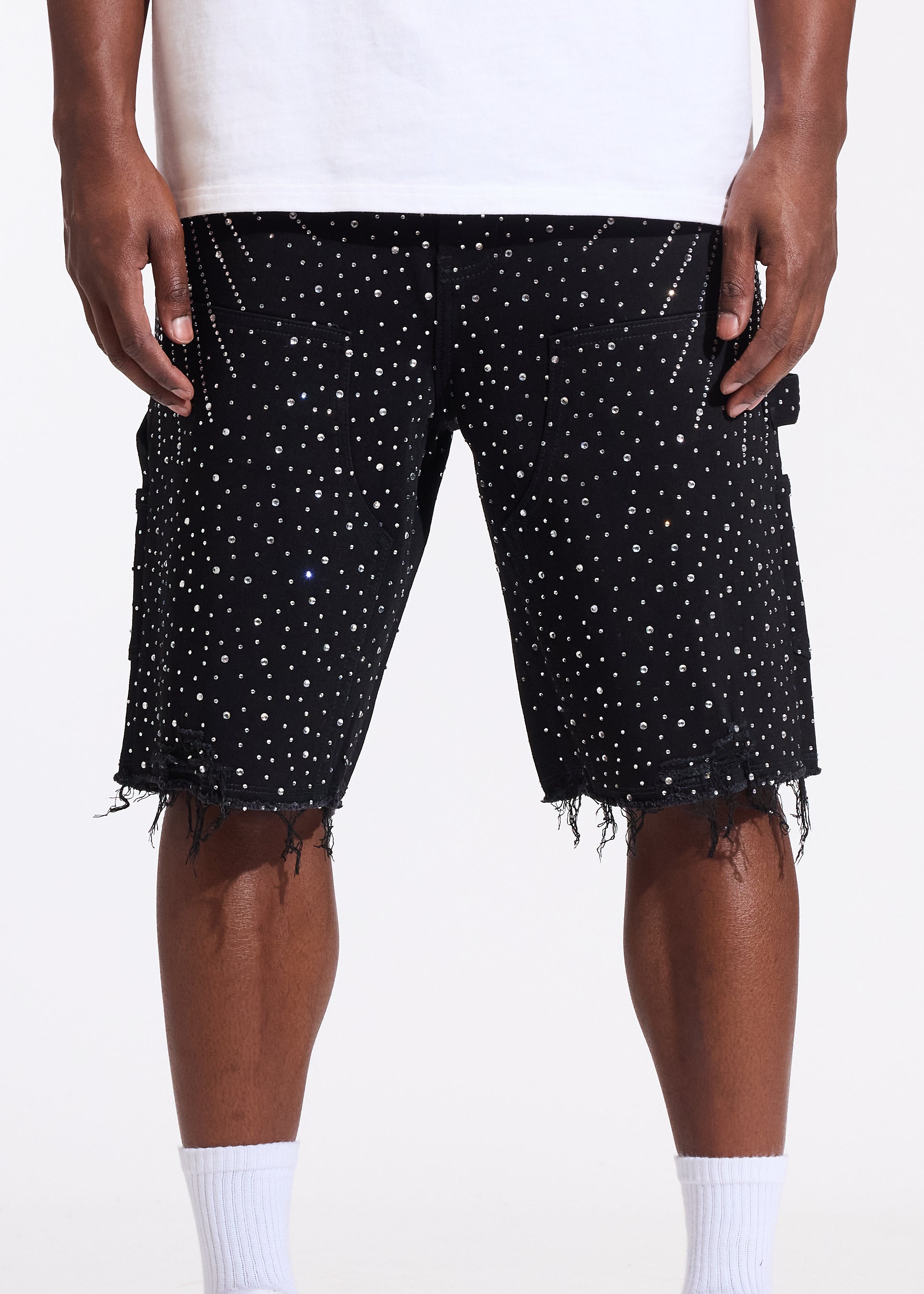 Crystal Denim Shorts (Black)