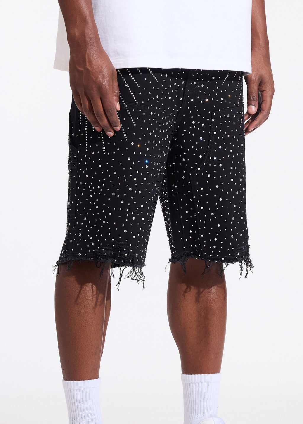 Crystal Denim Shorts (Black)