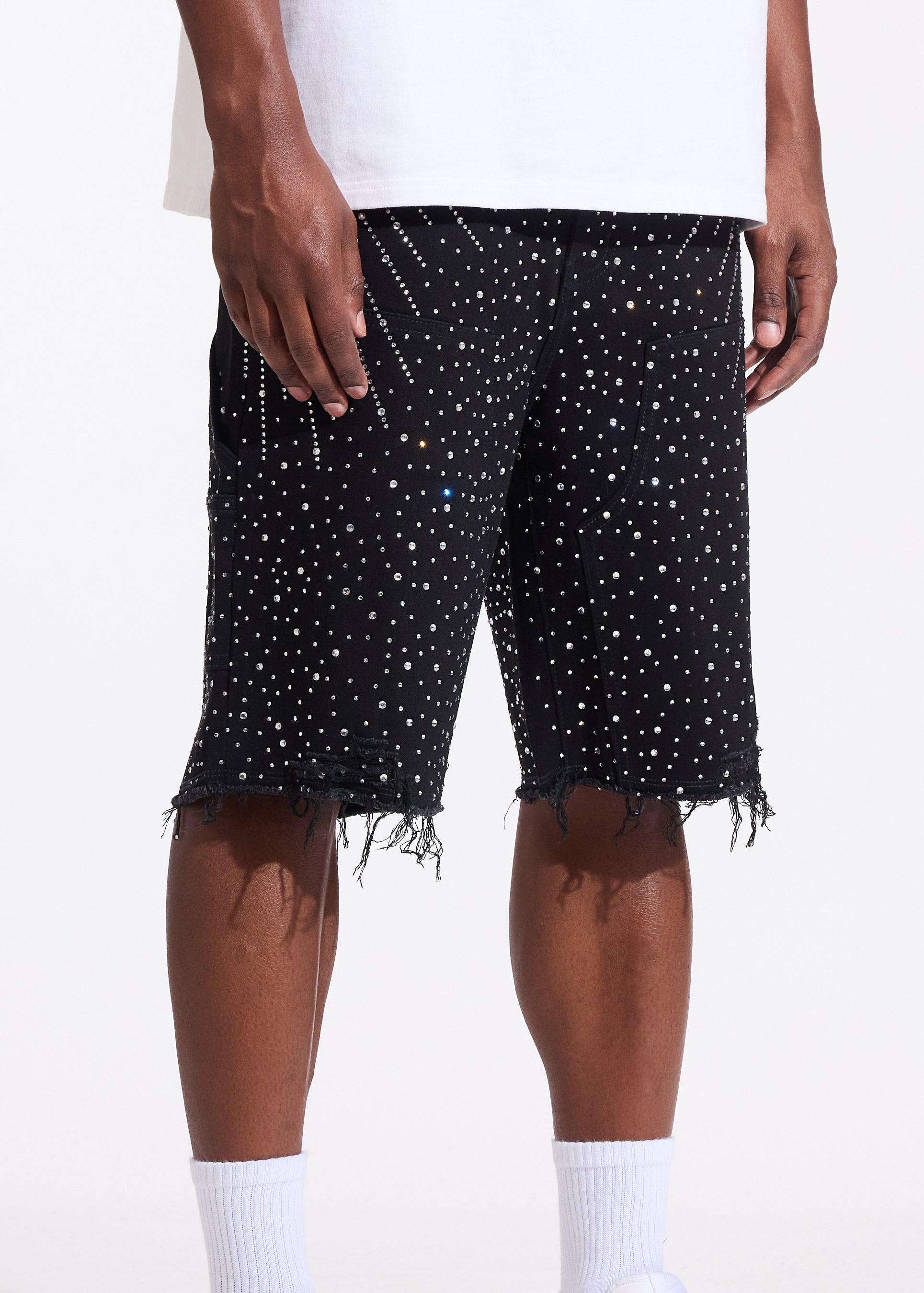Crystal Denim Shorts (Black)