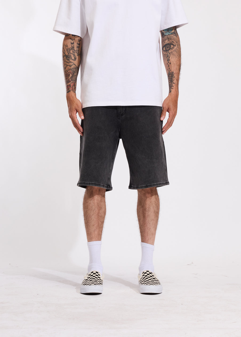 Cena Denim Shorts (Grey Washed)