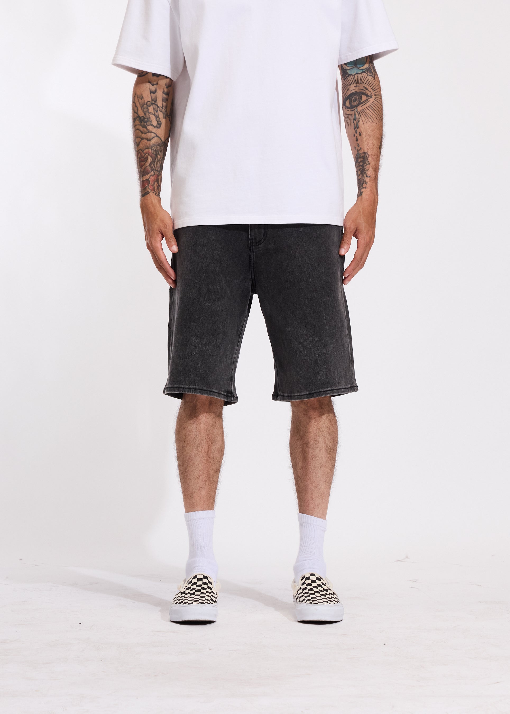 Cena Denim Shorts (Grey Washed)