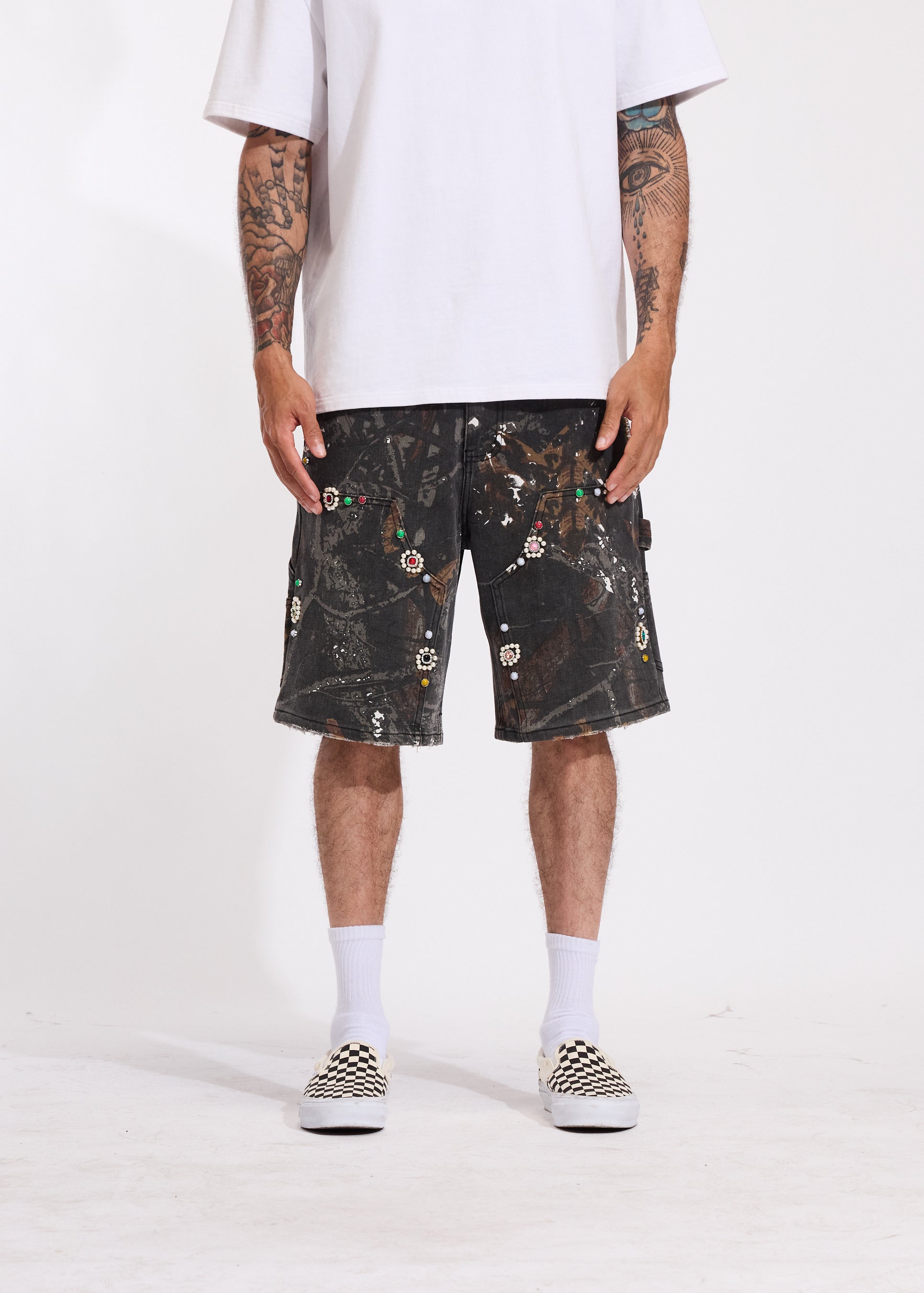 Lotus Denim Shorts (Camo)