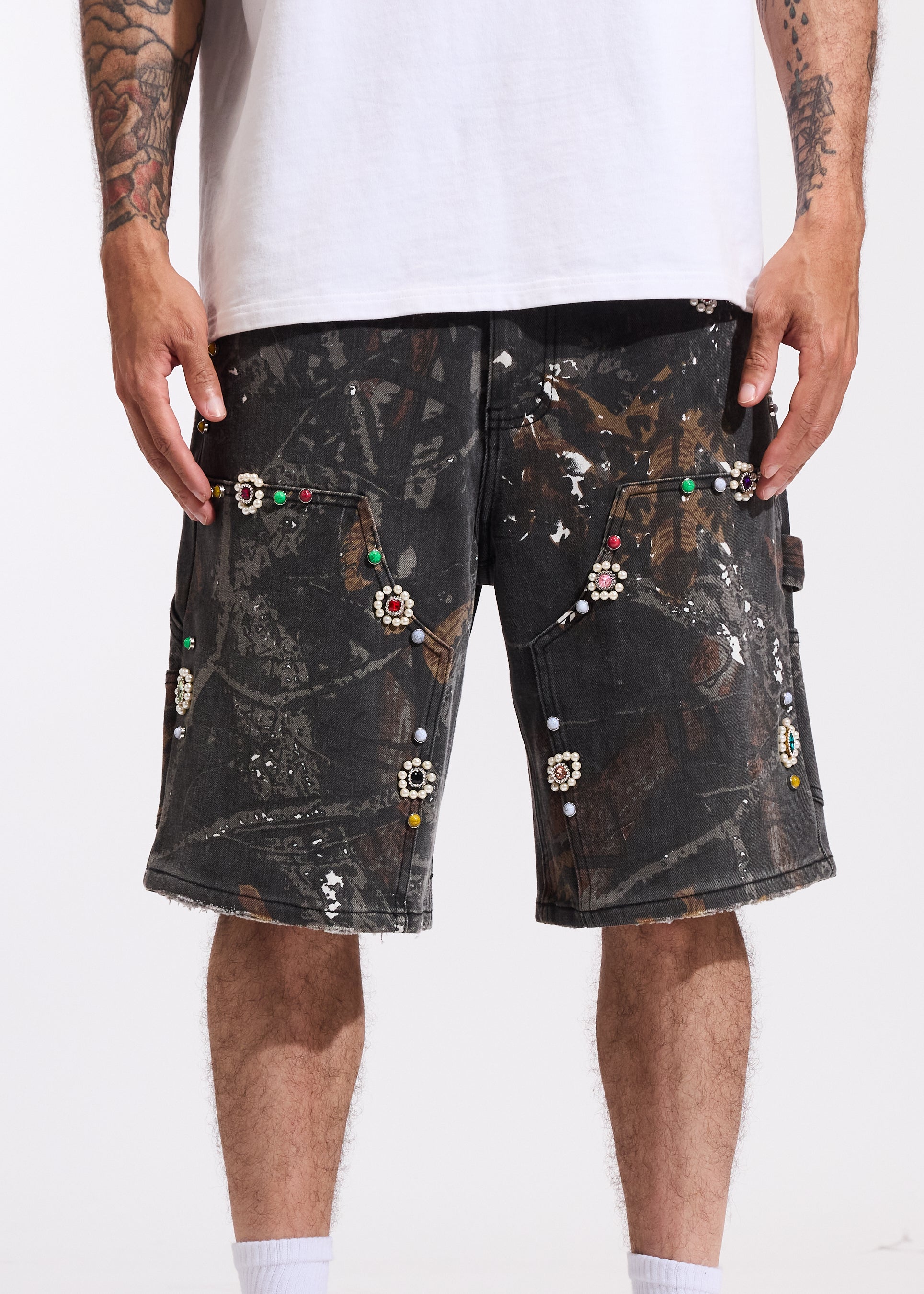 Lotus Denim Shorts (Camo)